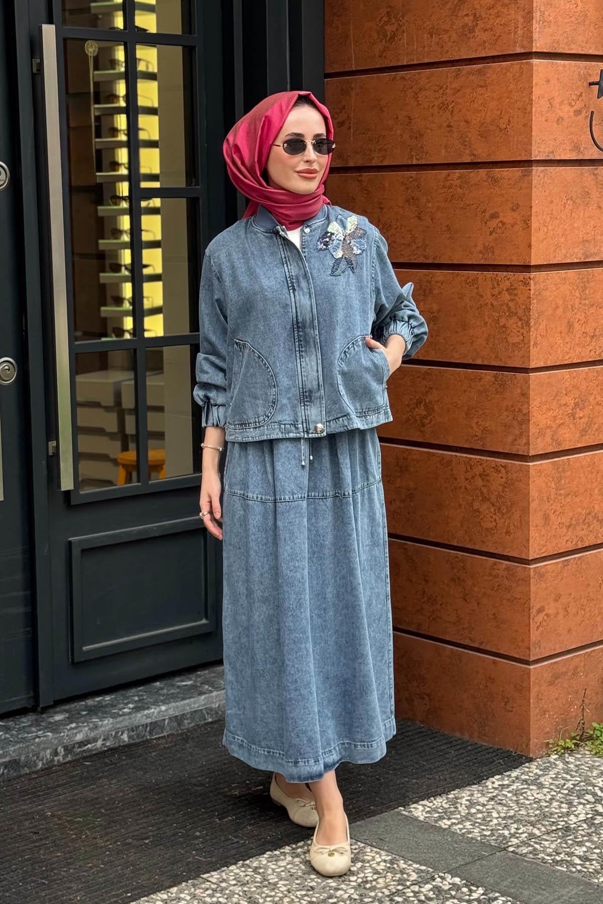 KAYRA Etekli Takım KA-B26-16030 Kot Mavi