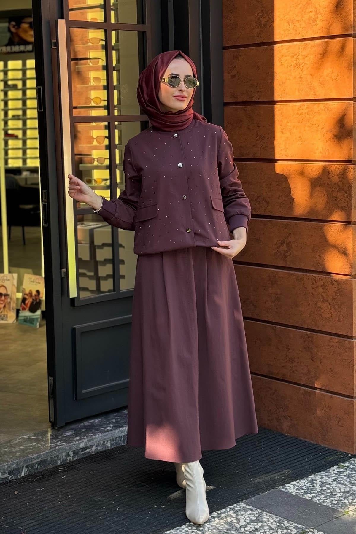 KAYRA Etekli Takım KY-A25-76019 Koyu Bordo