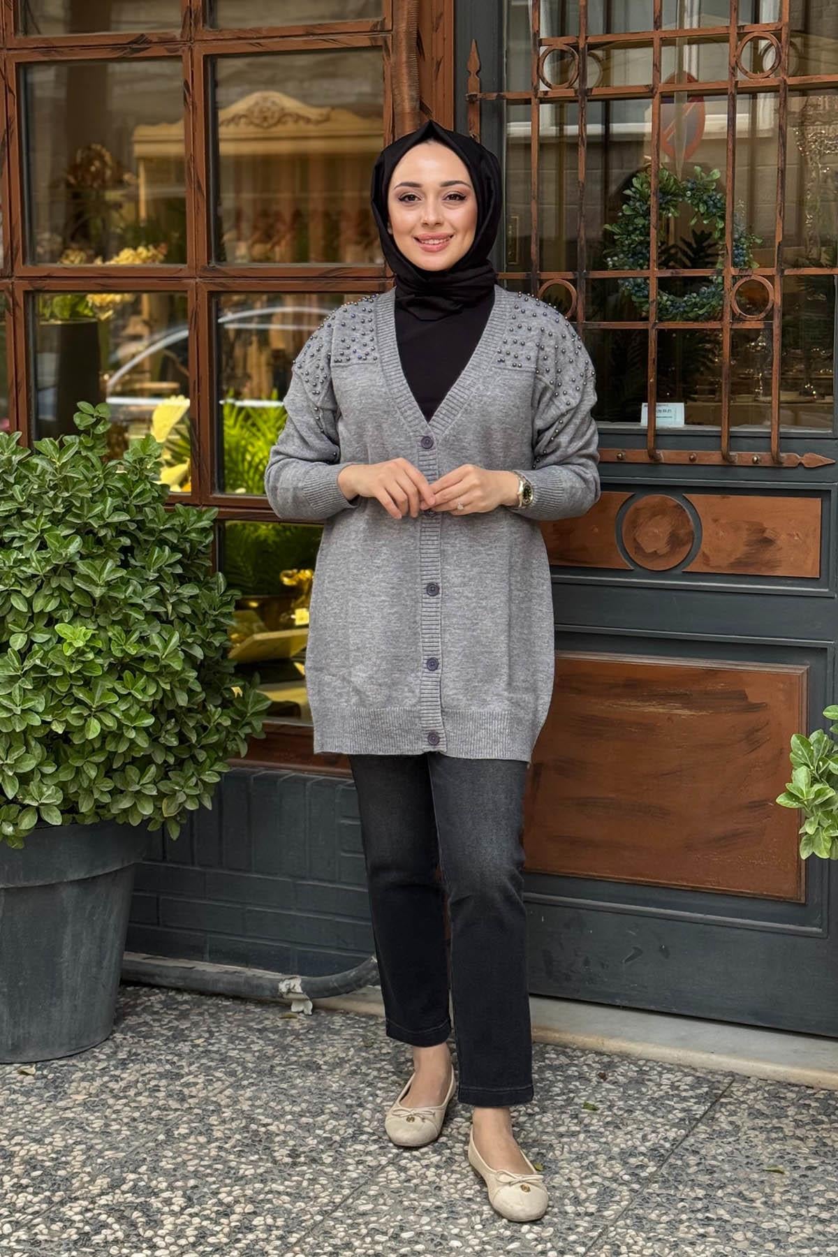 KAYRA Hırka KY-A25-TRK609 Gri
