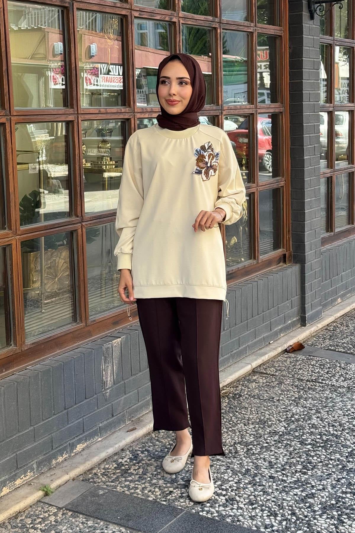 KAYRA Sweatshirt KA-A25-31039 Açık Sarı
