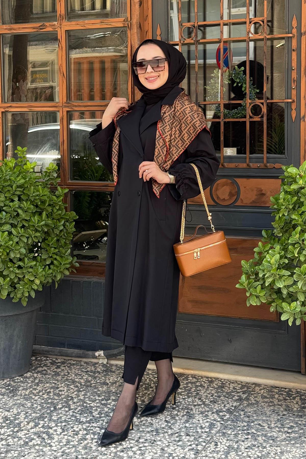 KAYRA Trençkot KY-B25-74009 Siyah