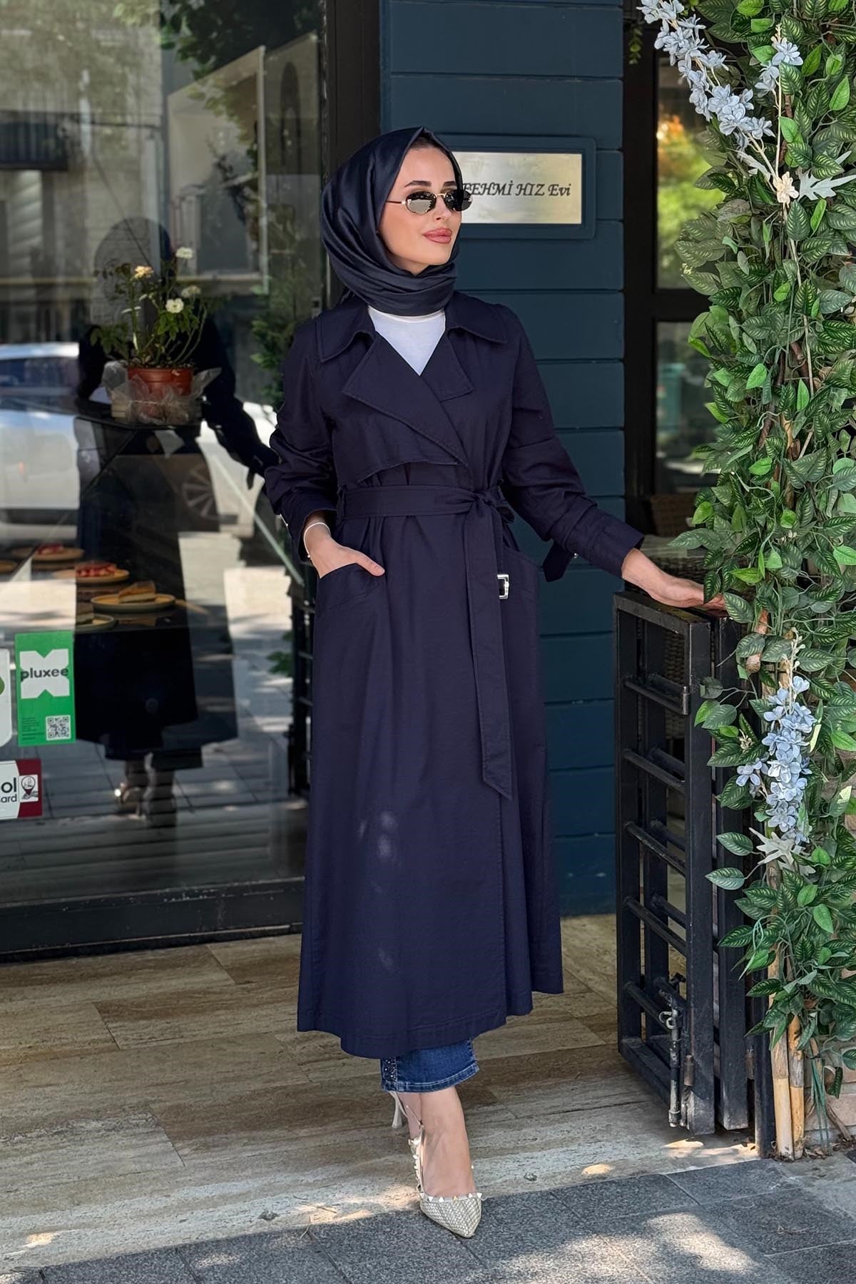 KAYRA Trençkot KY-B26-74007 KOYU LACİVERT