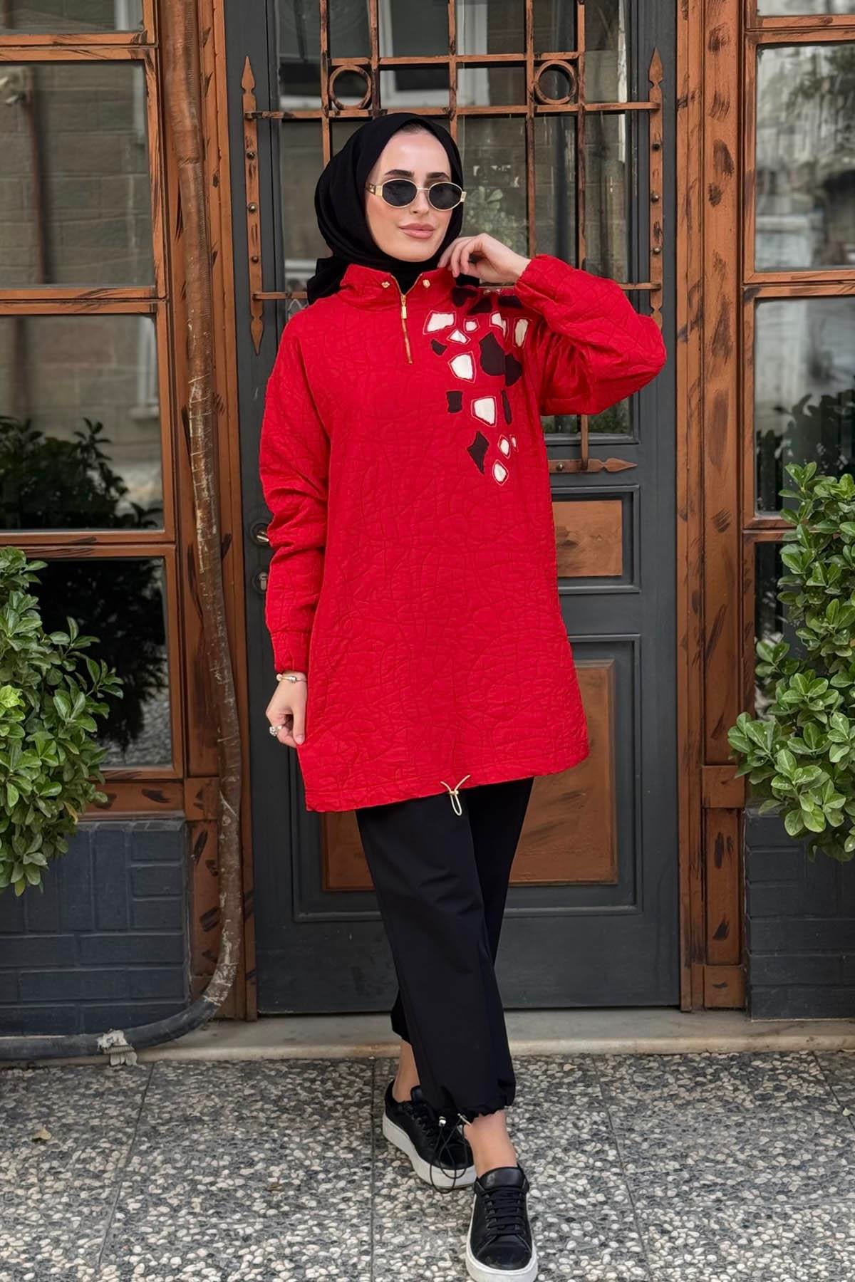 KAYRA Tunik KA-A25-21083 Kırmızı