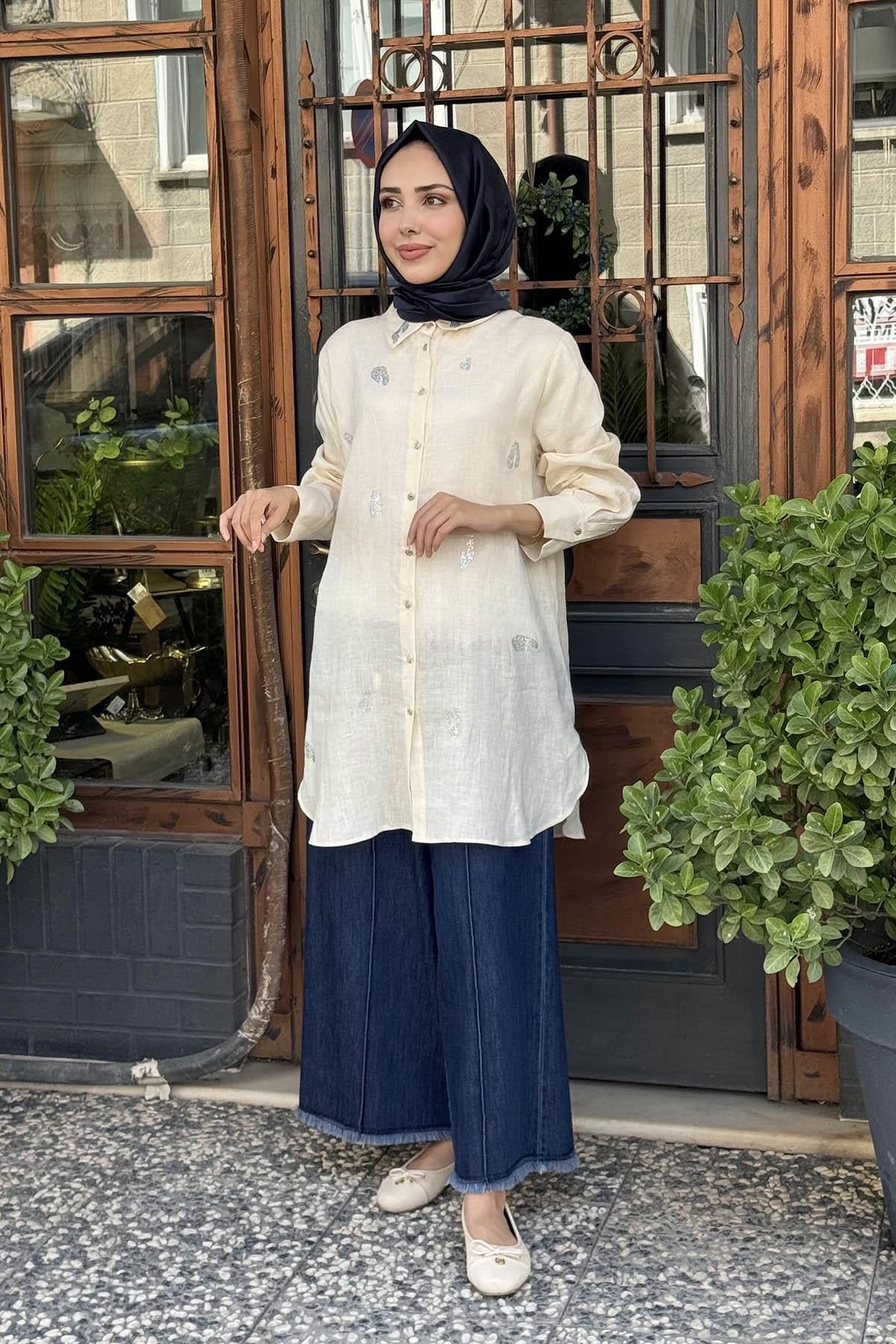 KAYRA Tunik KA-B25-21240 Krem