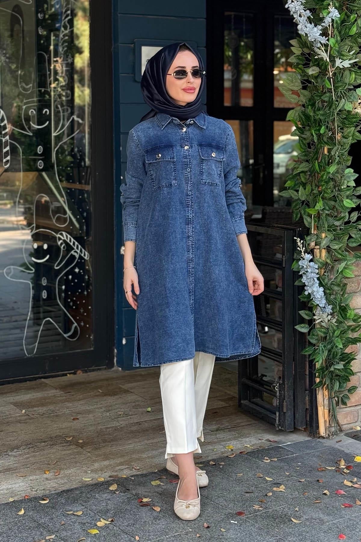 KAYRA Tunik KA-B26-21182 İndigo