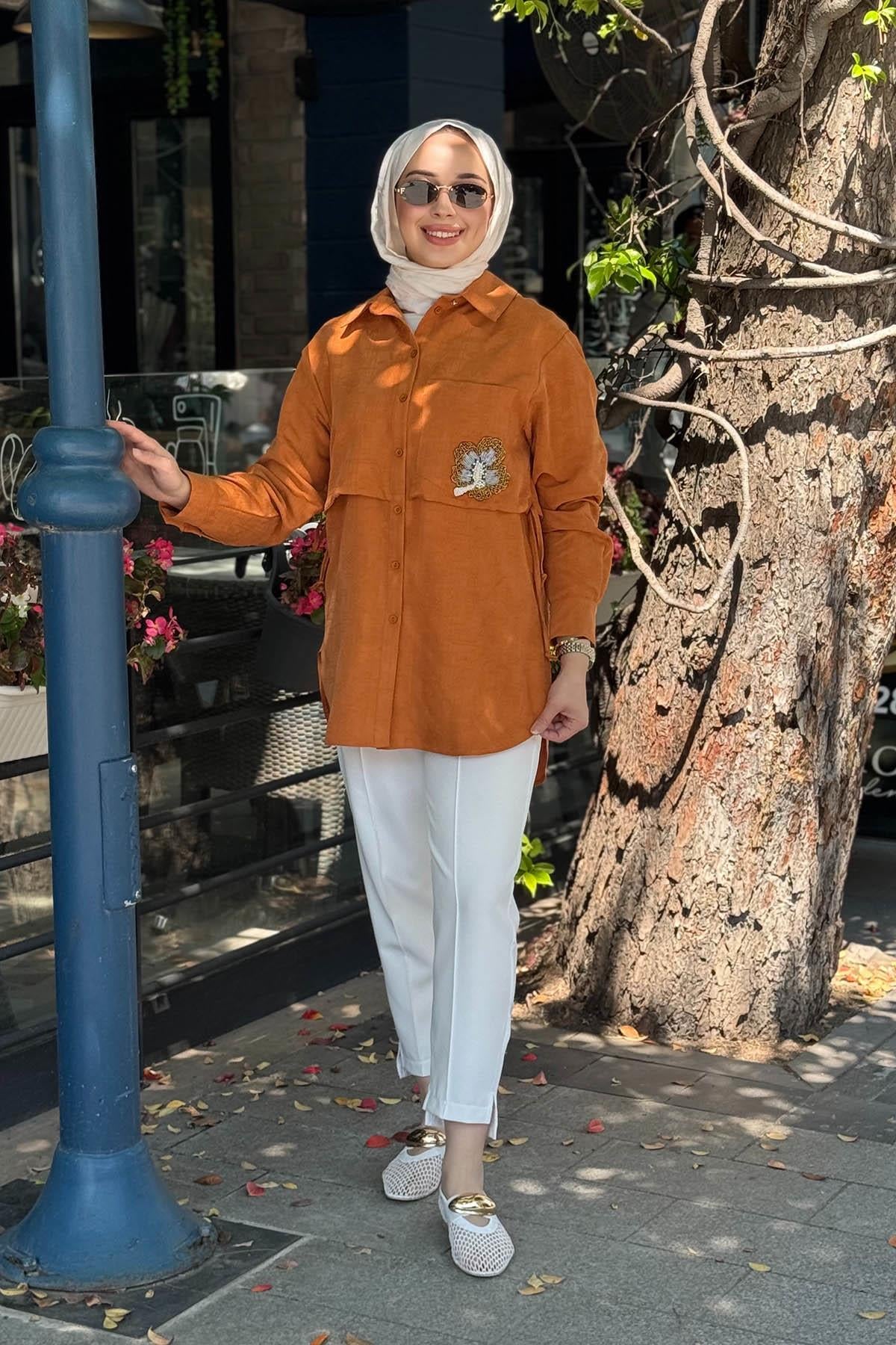 KAYRA Tunik KY-B26-81075 Tarçın
