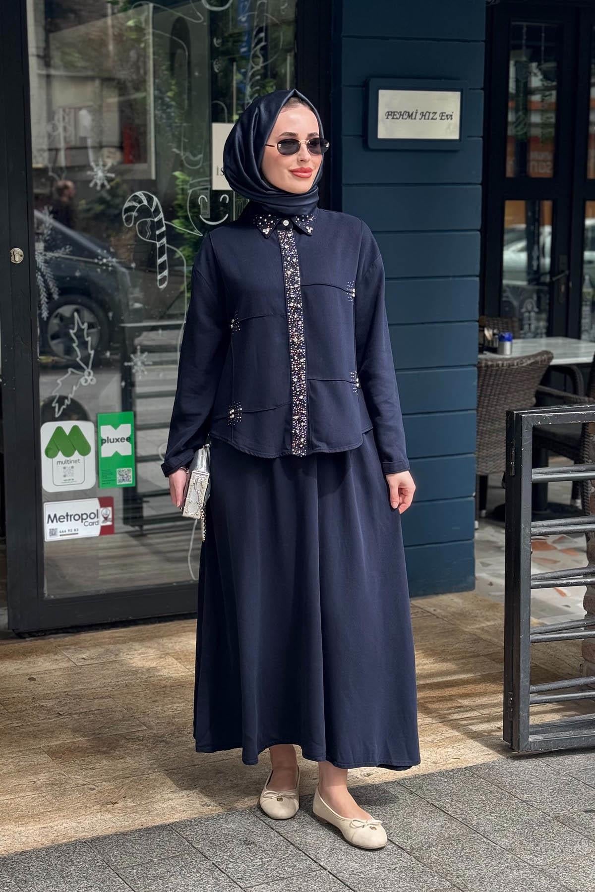 MAGAZİN Tensel Etekli Takım 7502 Lacivert
