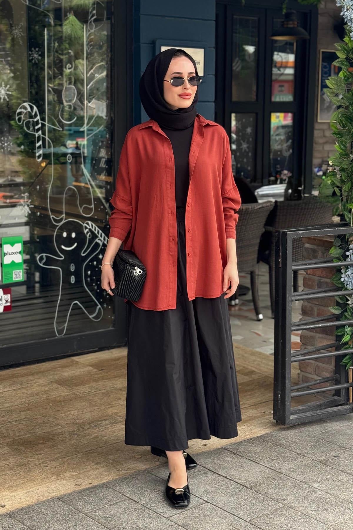 MAGAZİN Tensel Tunik 7351 Kiremit
