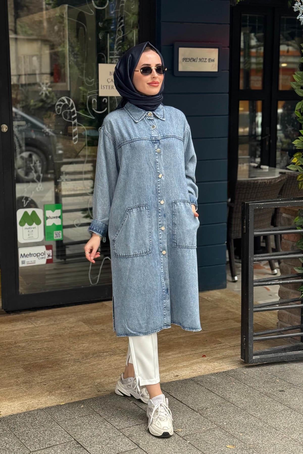 MAGAZİN Tensel Tunik 7511 Açık Mavi