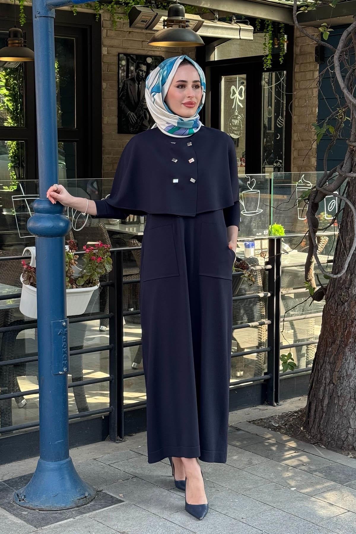MİSS DALİDA Elbise T26Y-0009 Lacivert