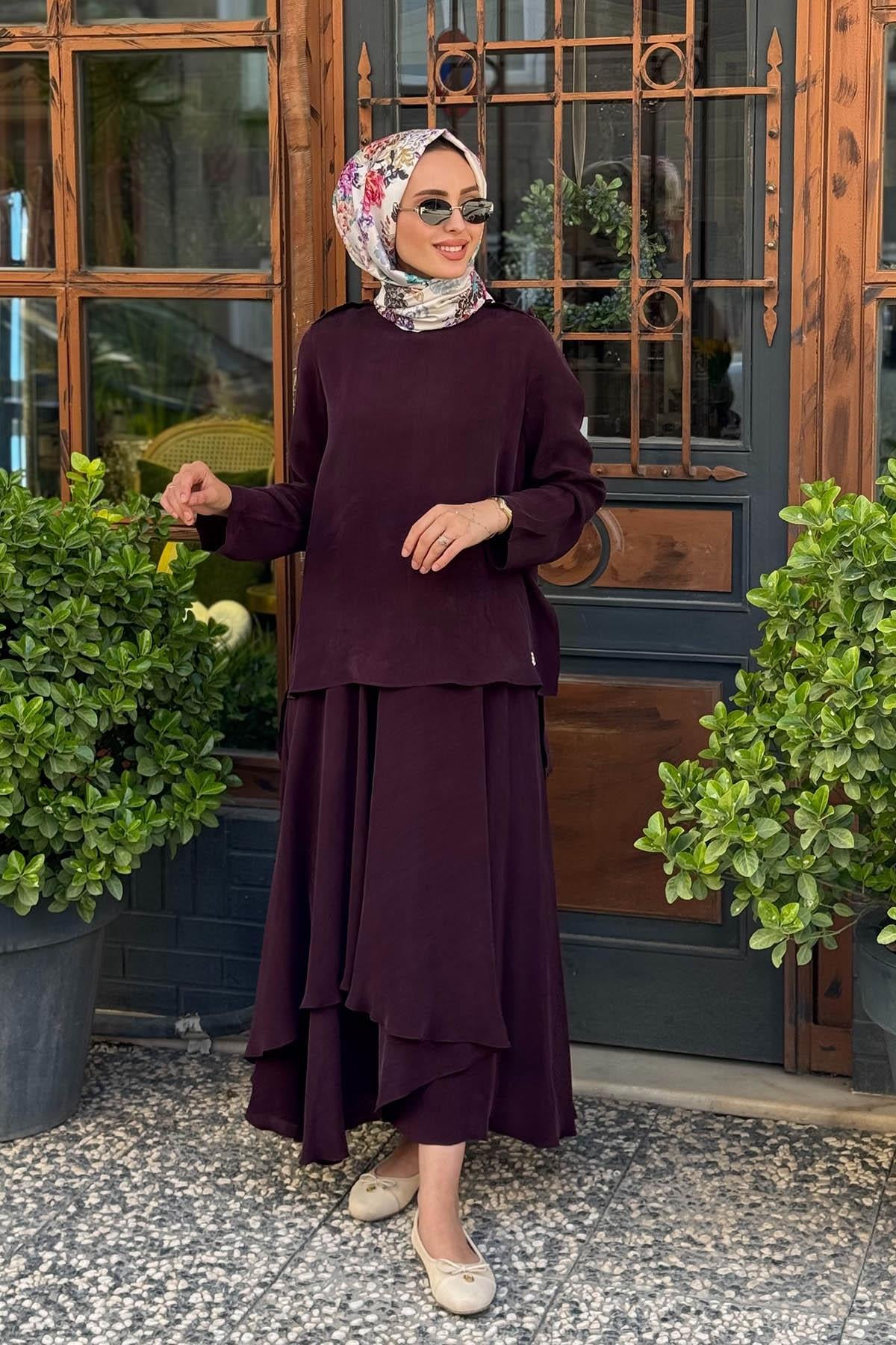 MISS DALIDA Etekli Takım T25Y-6067 Mürdüm
