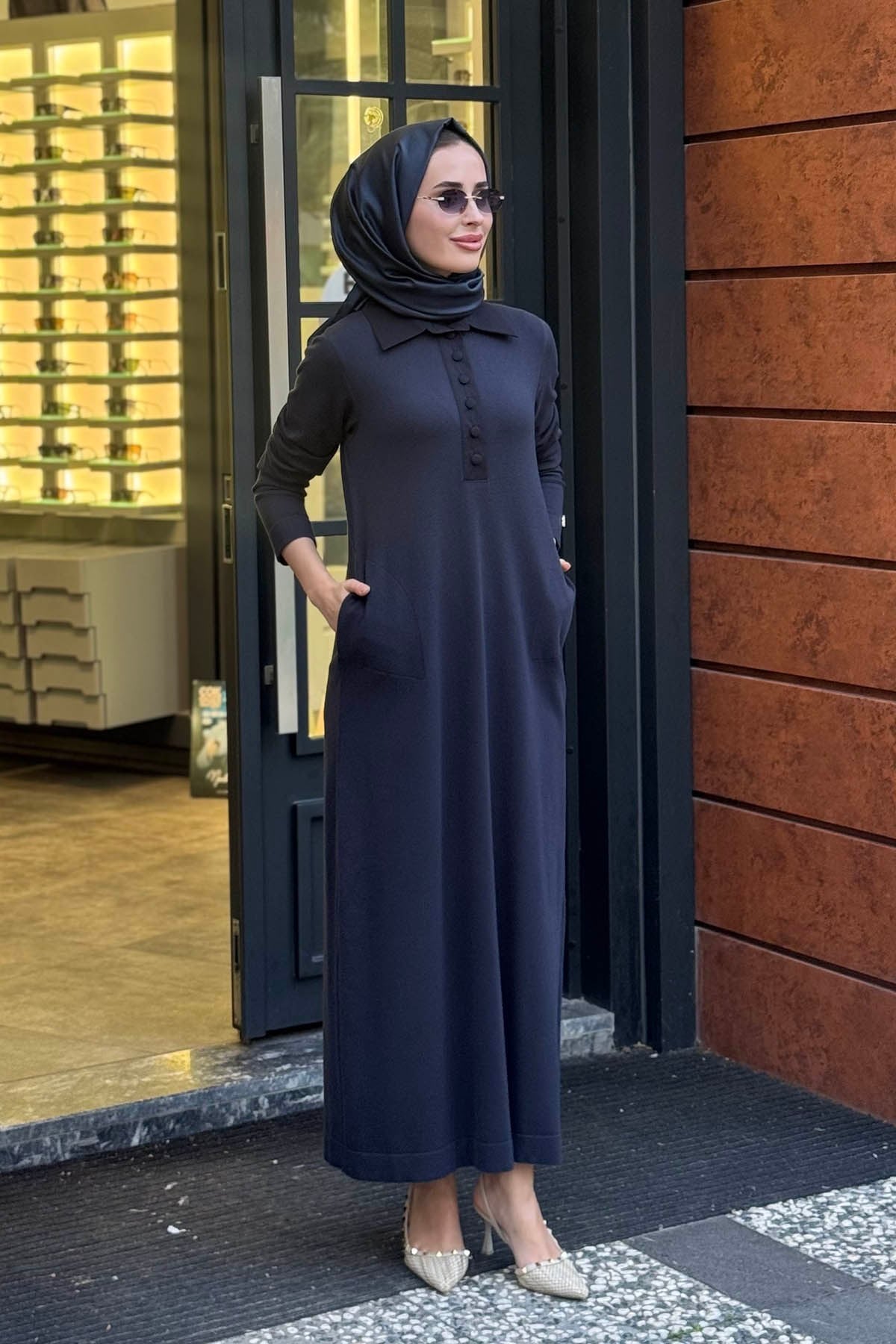 MİSS DALİDA Triko Elbise 3264101 Lacivert