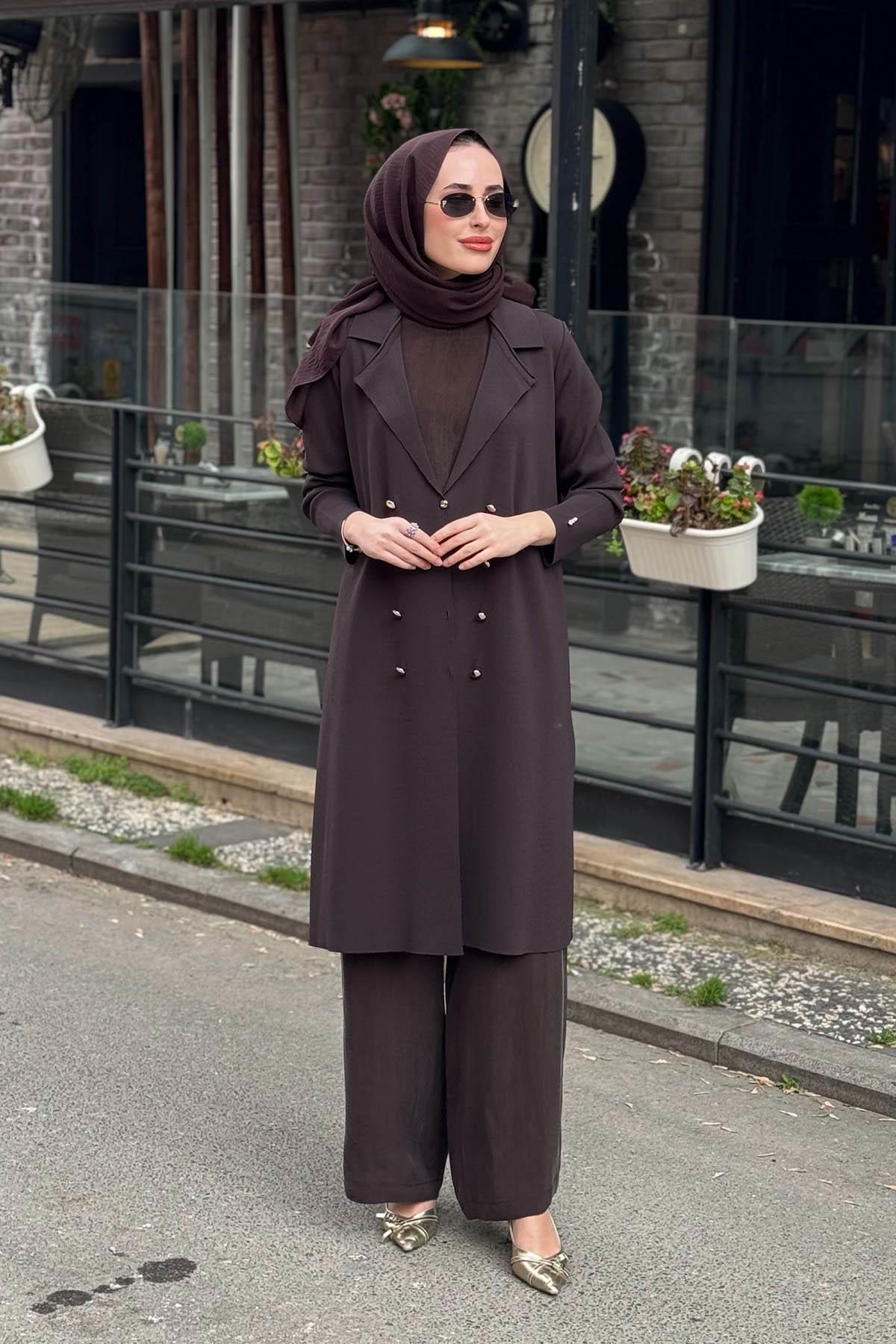 MİSS DALİDA Triko Hırka T26Y-9005 Kahverengi
