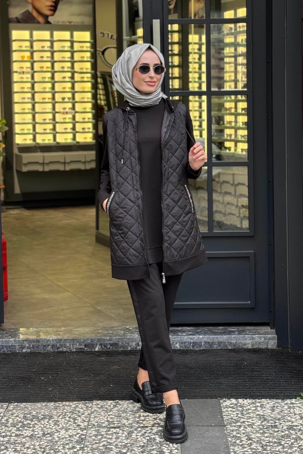 Moodbasic 3lü Pantolonlu Takım MM24.0273 Siyah