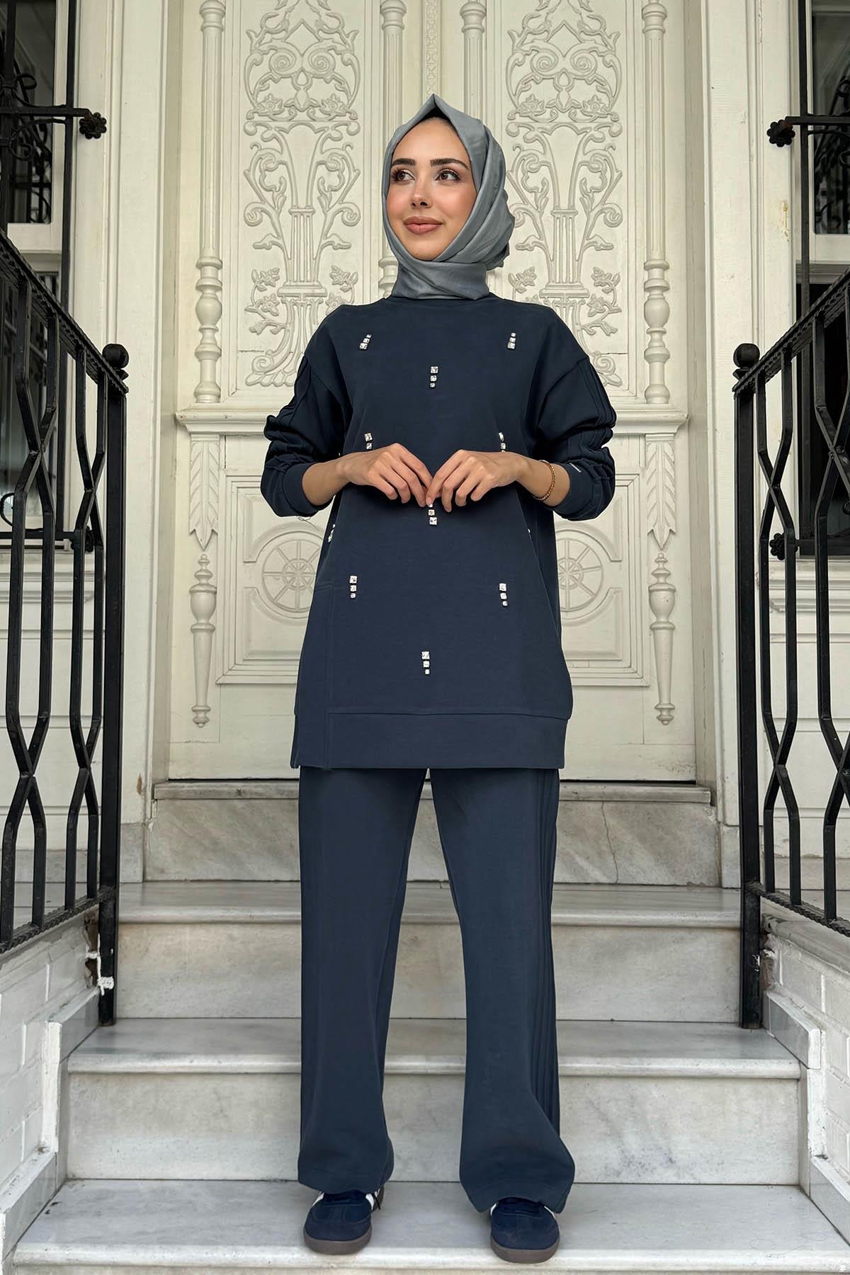 Moodbasic Pantolonlu Takım MB24.703 Duman Mavi