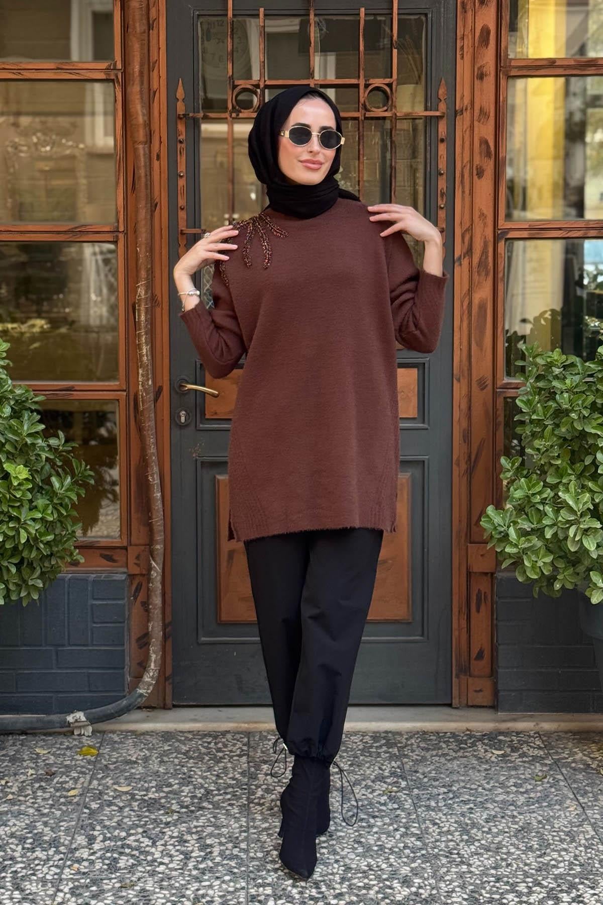 Moodbasic Triko Tunik MA30.06 Kahve
