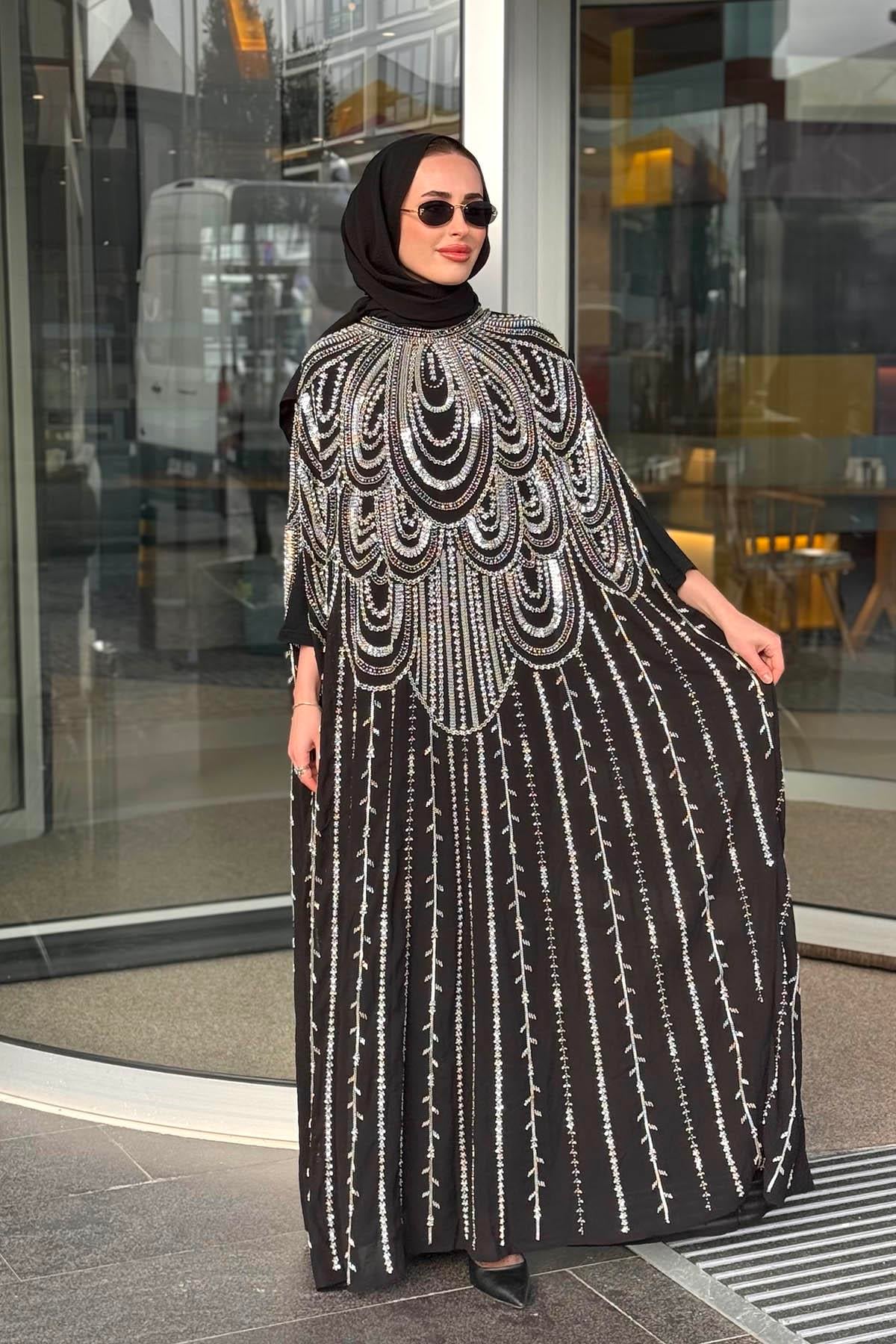 MOOR Abaya 26S5029 Gümüş