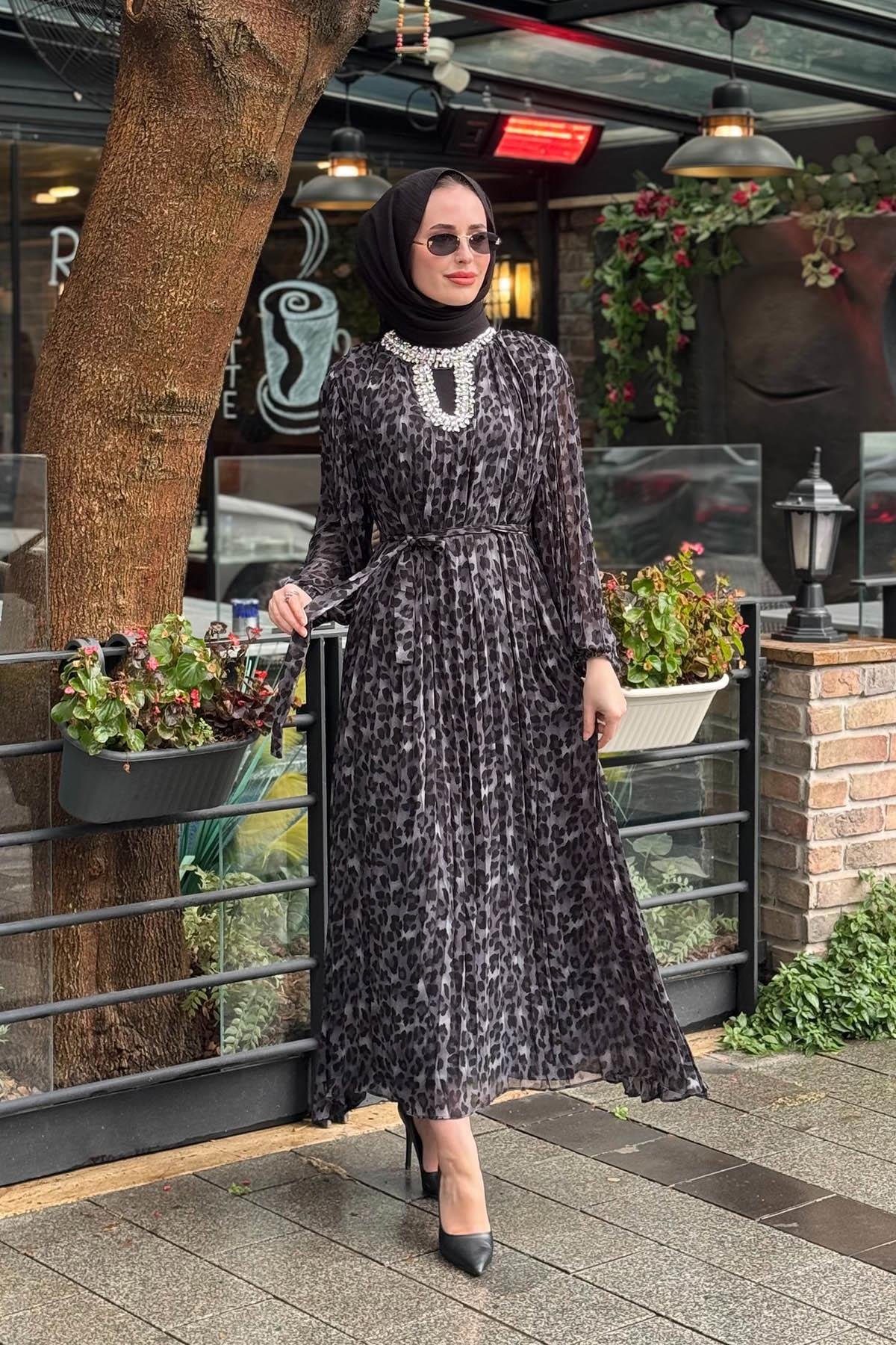 MOOR Elbise 26S5025 Siyah Leopar