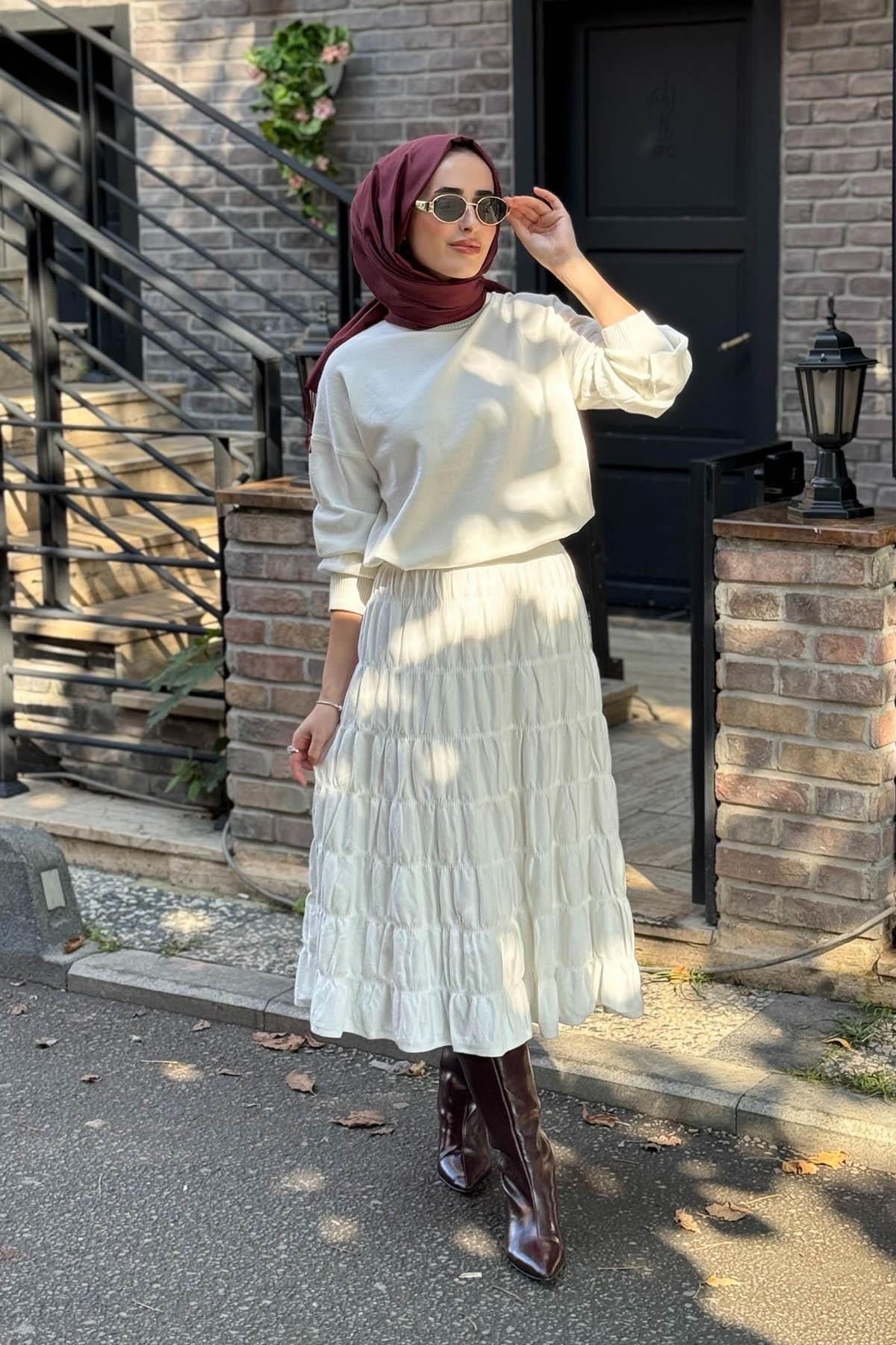 MOOR Etekli Takım 25W4019 Ekru