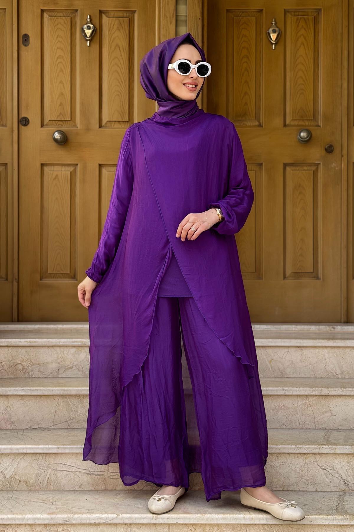 MOOR Pantolonlu Takım 25S3007 Mor