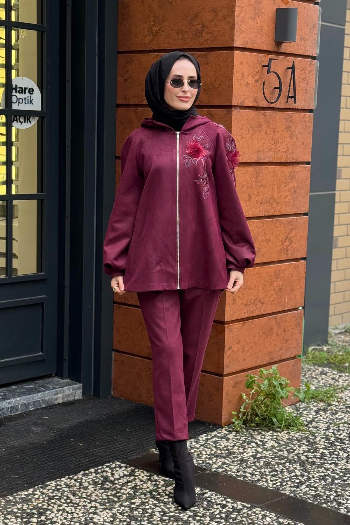 MOOR Pantolonlu Takım 25W4002 Bordo
