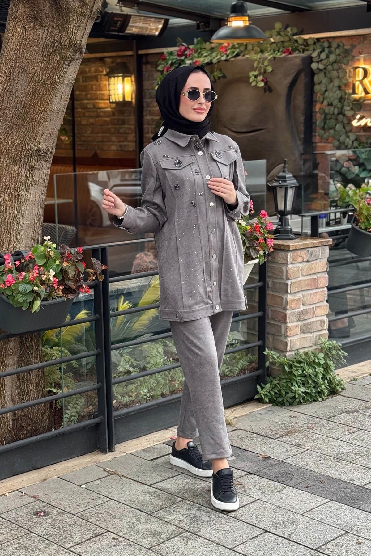 MOOR Pantolonlu Takım 25W4004 Gri