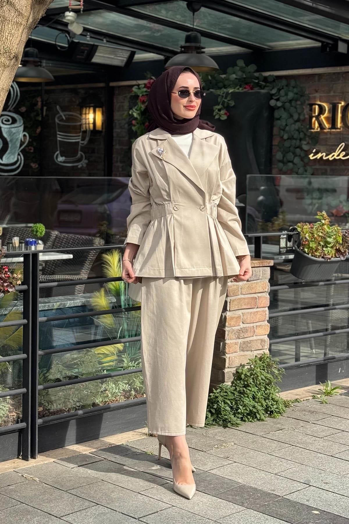 MOOR Pantolonlu Takım 26S4062 Taş