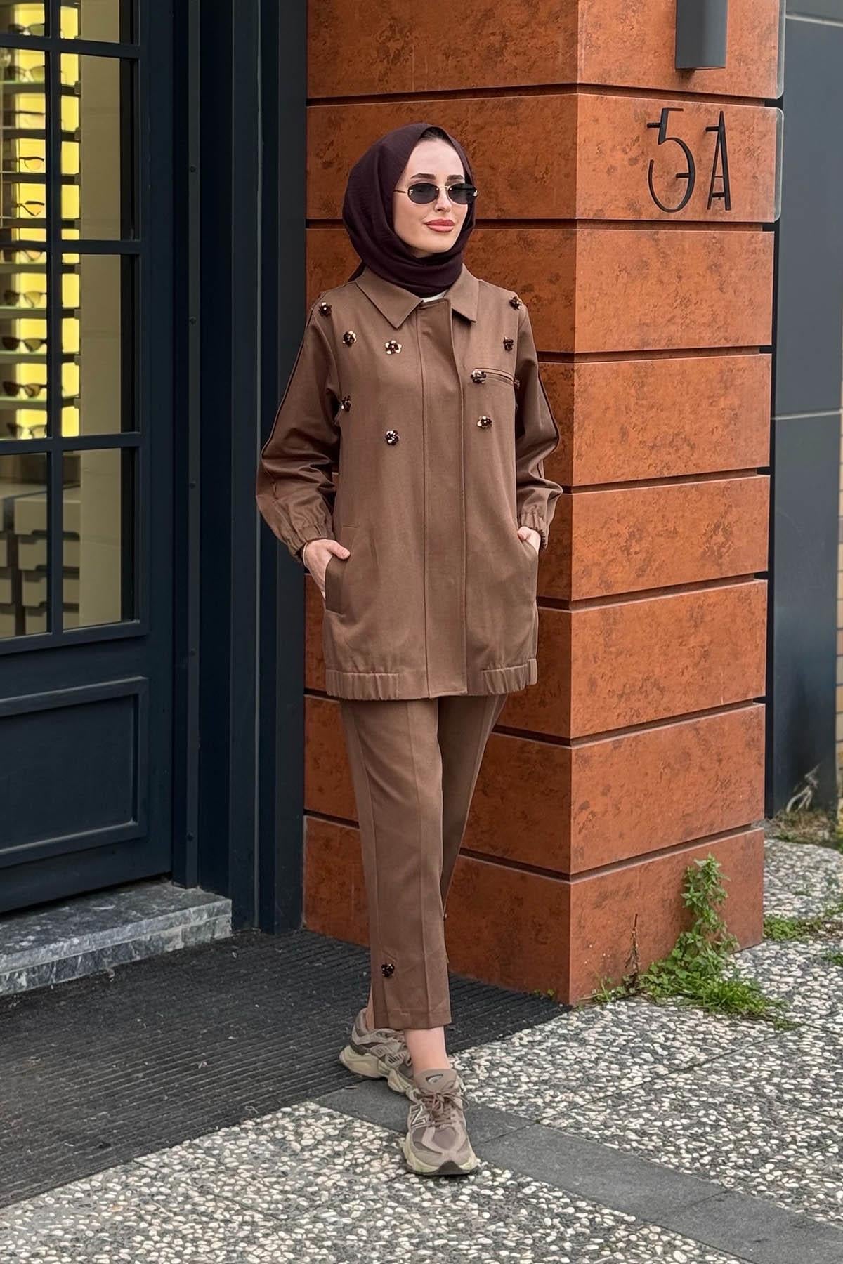 MOOR Pantolonlu Takım 26S4063 Kahve