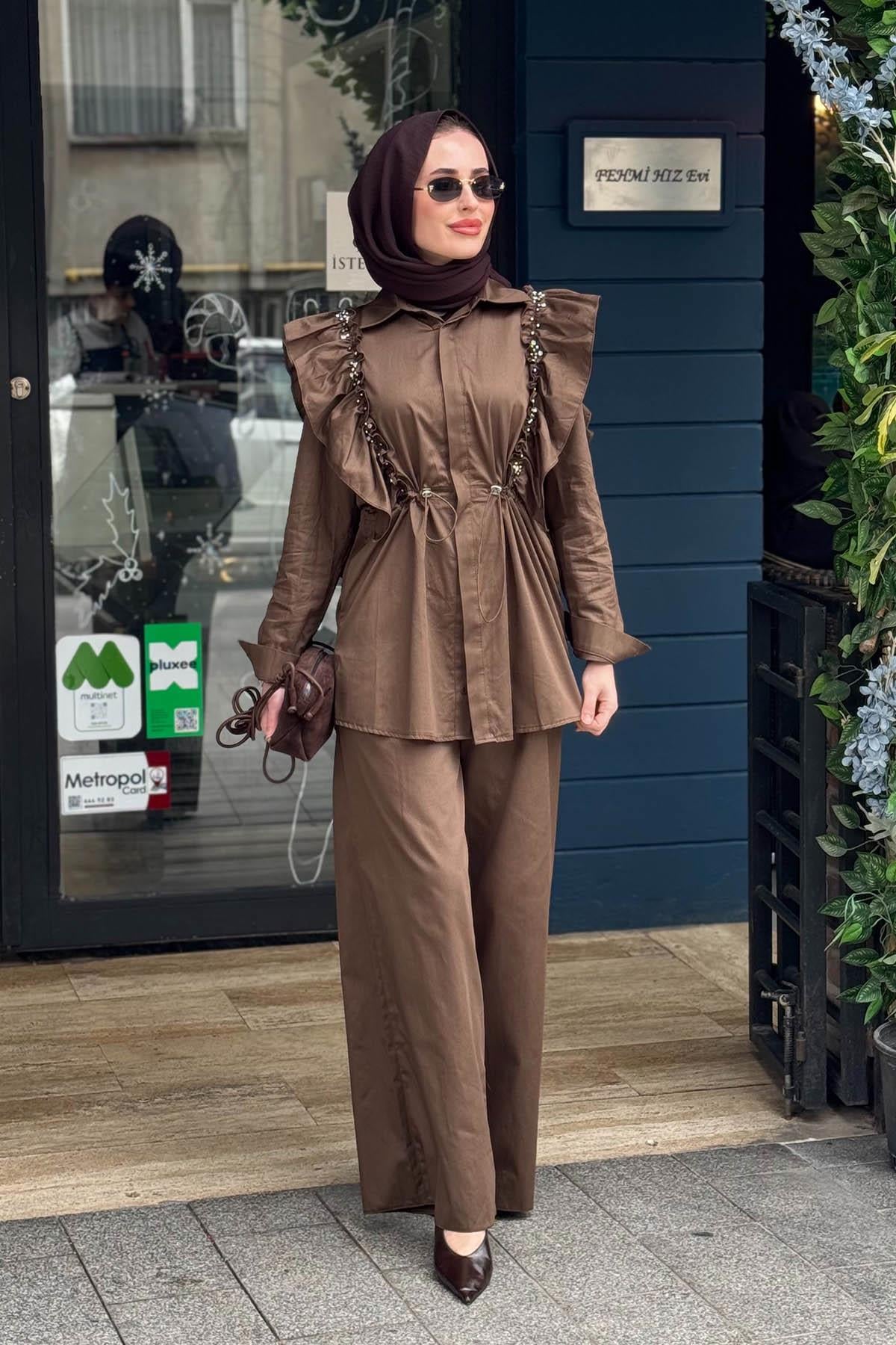 MOOR Pantolonlu Takım 26S4068 Kahve