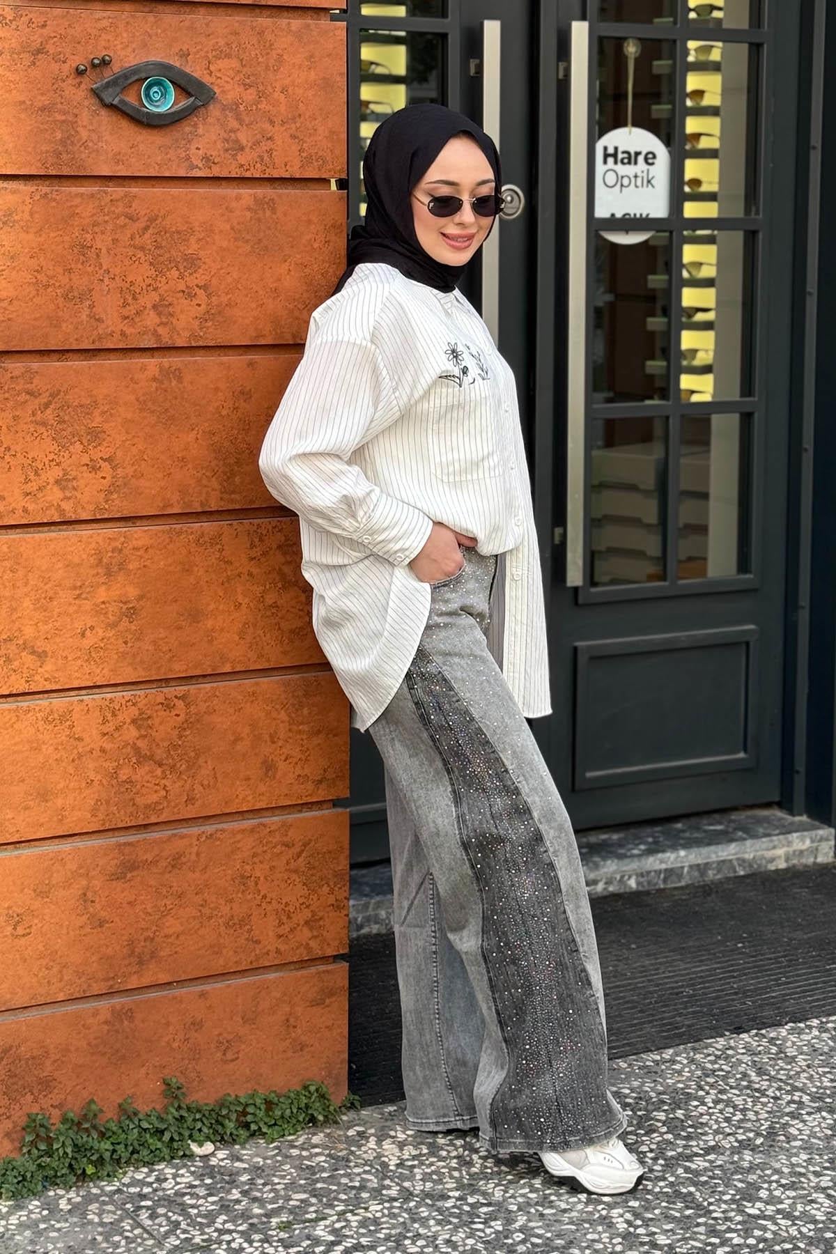 MOOR Taşlı Pantolon 26S7018 Siyah