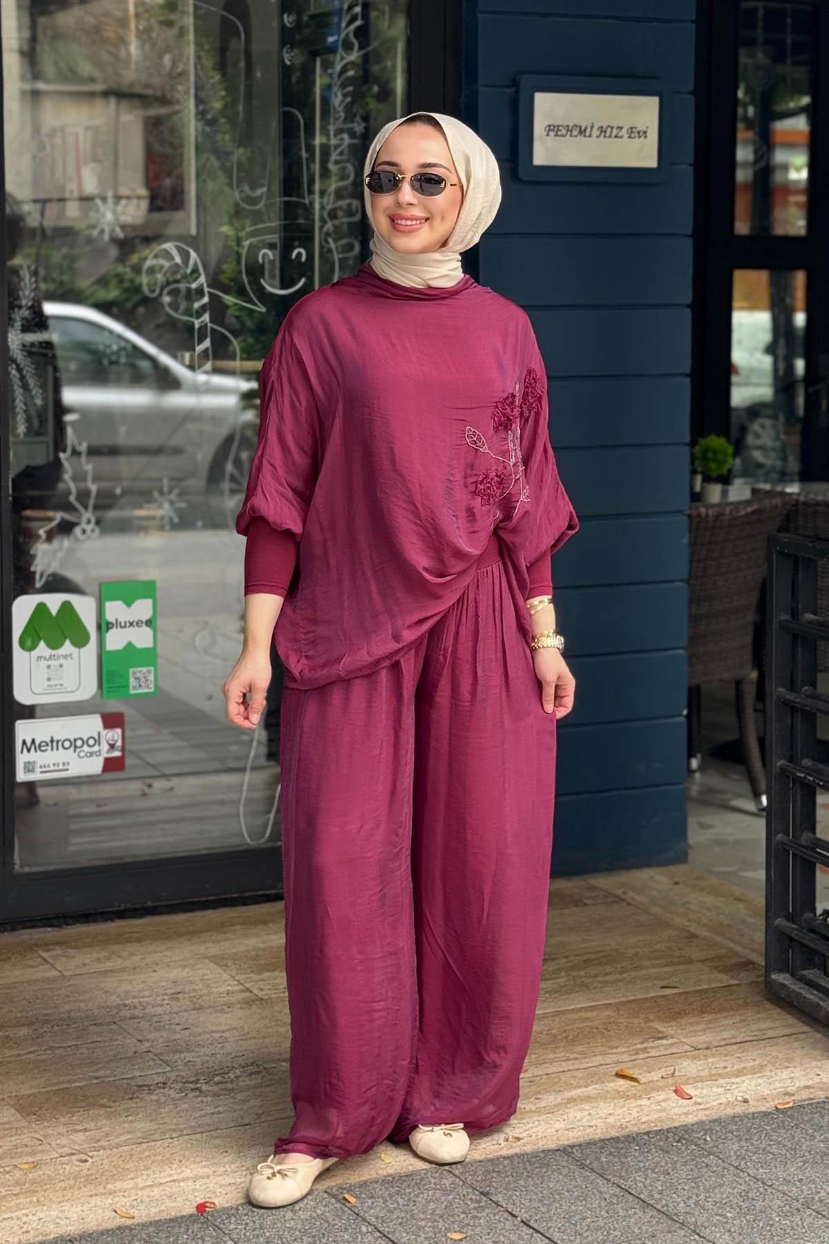 MOOR Via Pantolonlu Takım 26S9016 Mürdüm
