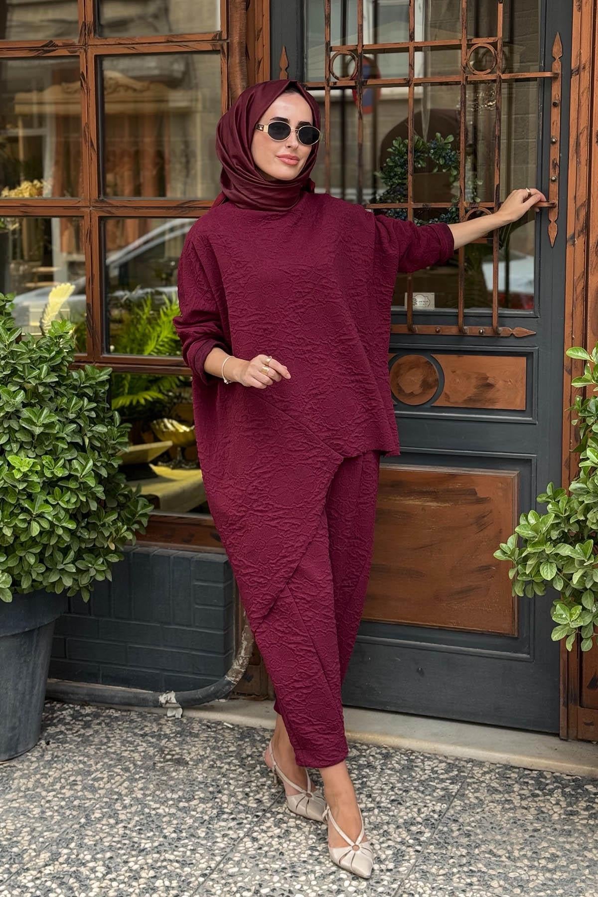 MOOR Vienetta Pantolonlu Takım 25W4014 Bordo