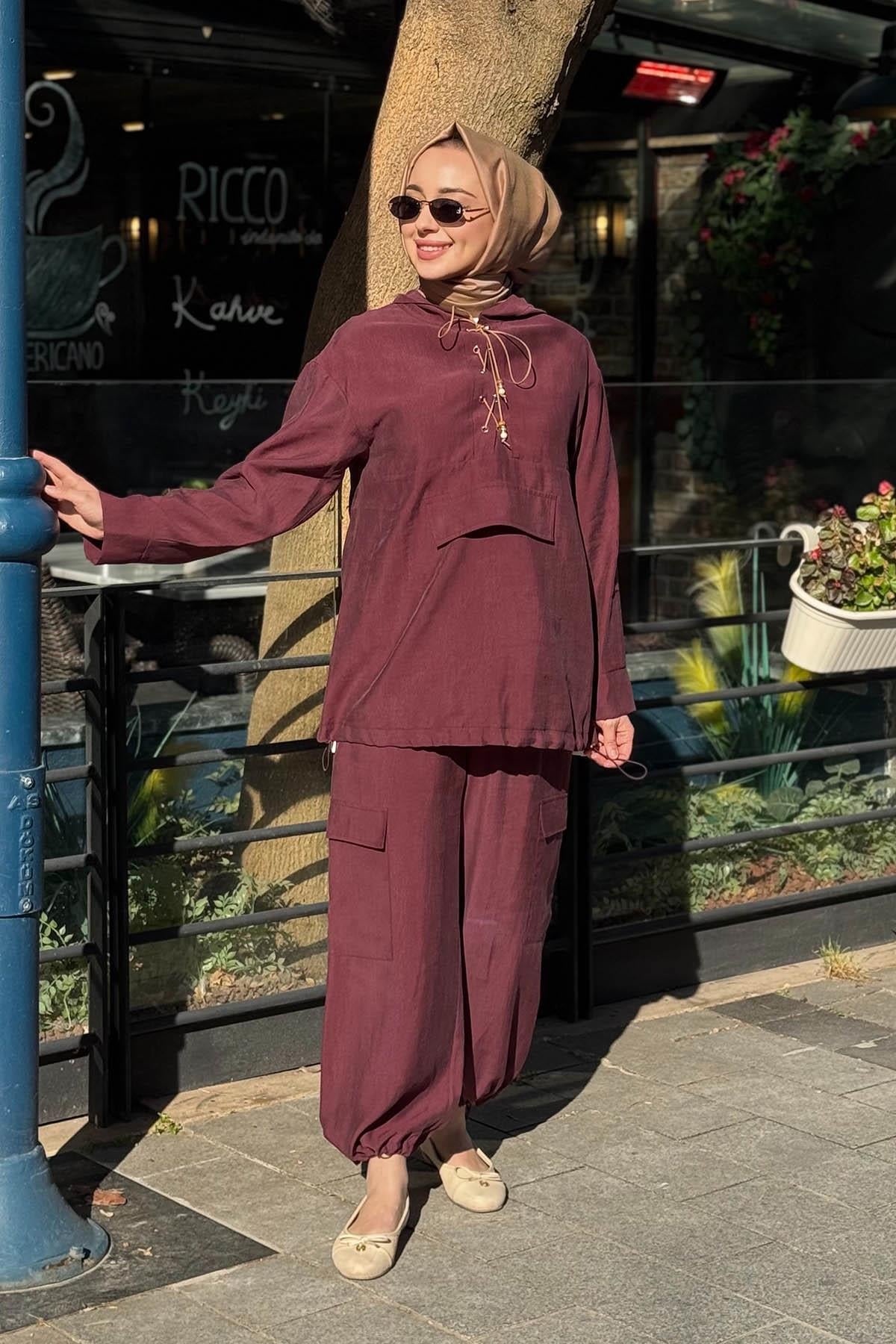 NAKİ & MASCARA Pantolonlu Takım 26MY2116 Bordo