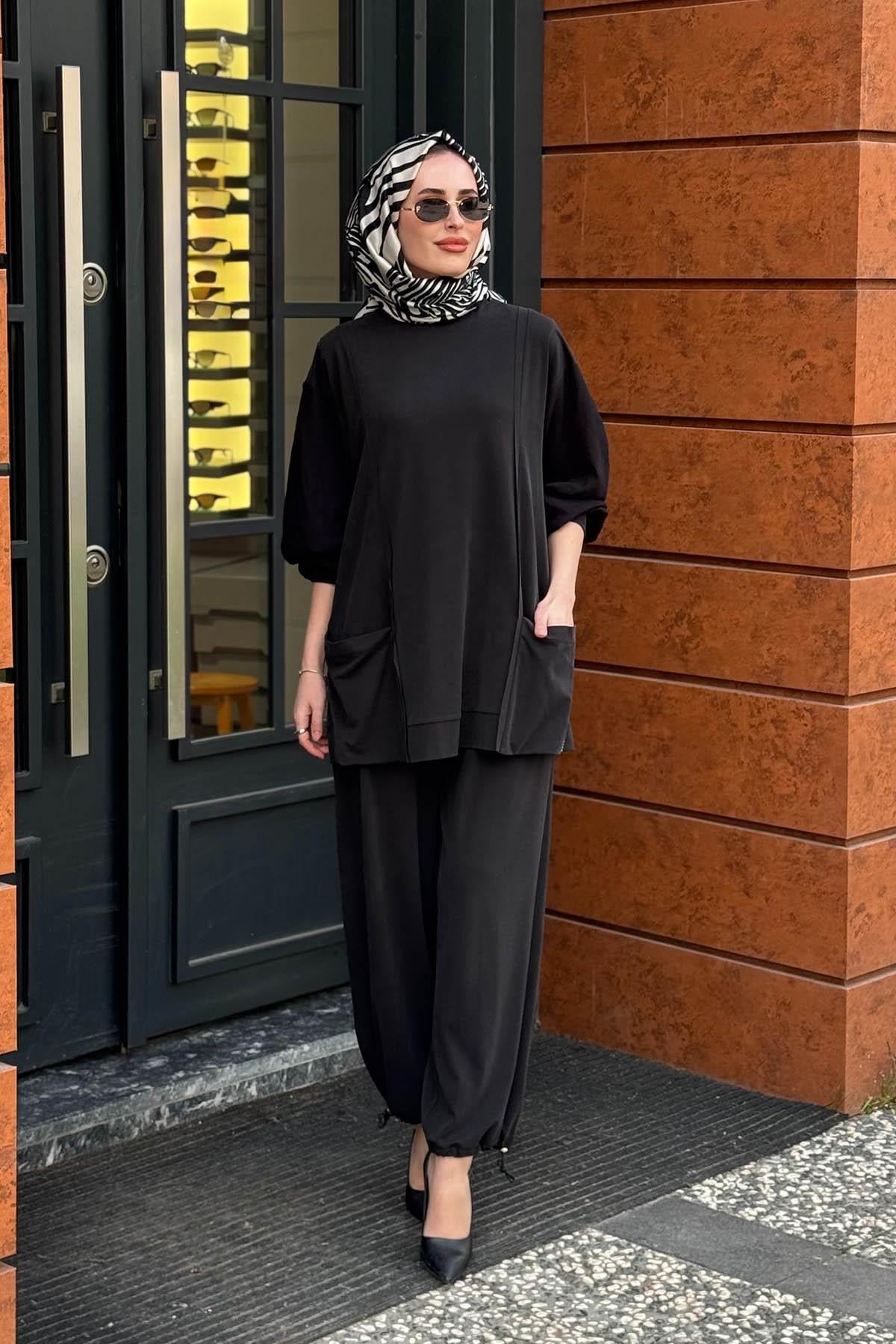 NAKİ & MASCARA Pantolonlu Takım 26MY2118 Siyah