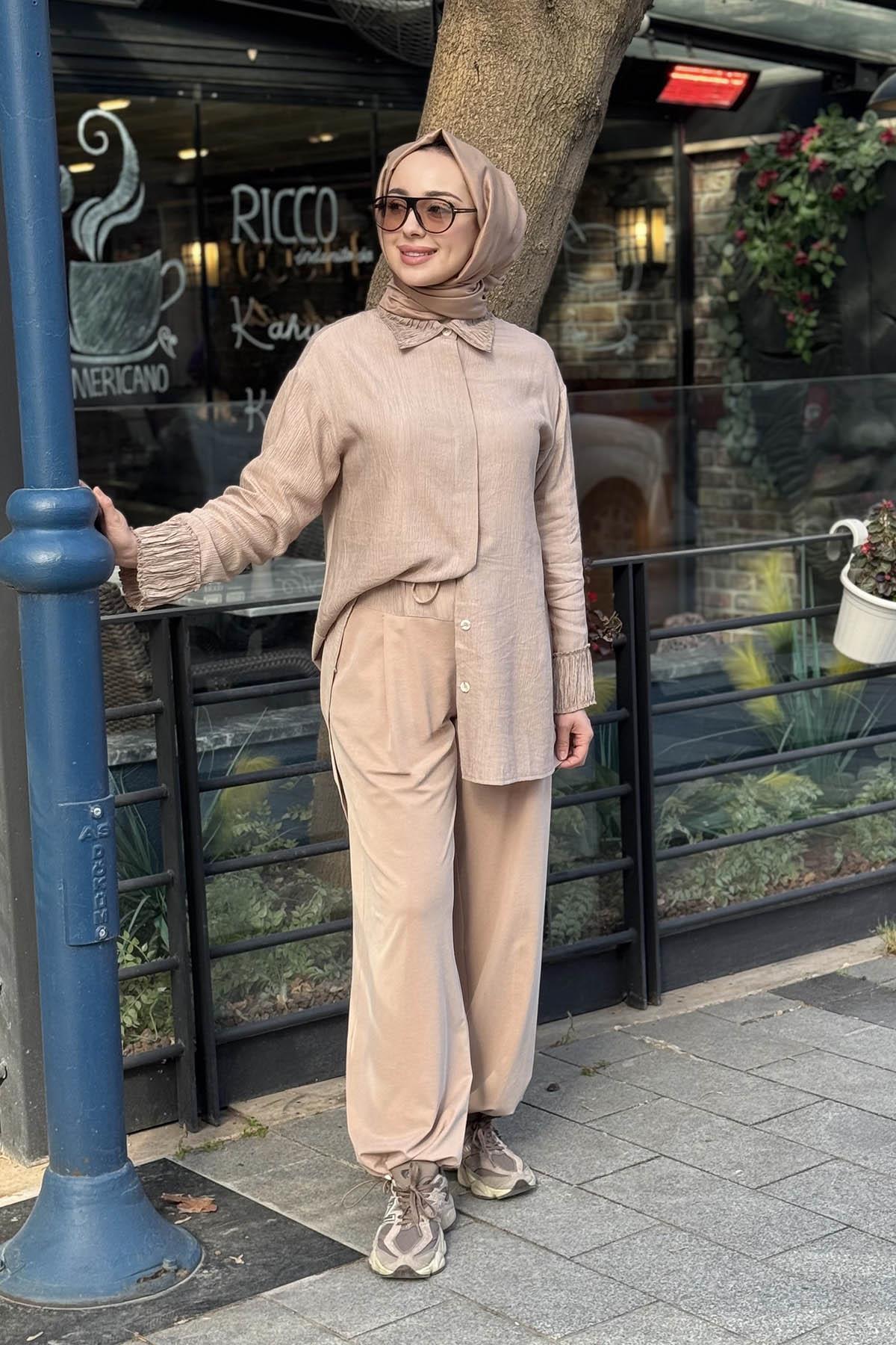 NAKİ & MASCARA Pantolonlu Takım 26MY2119 Vizon