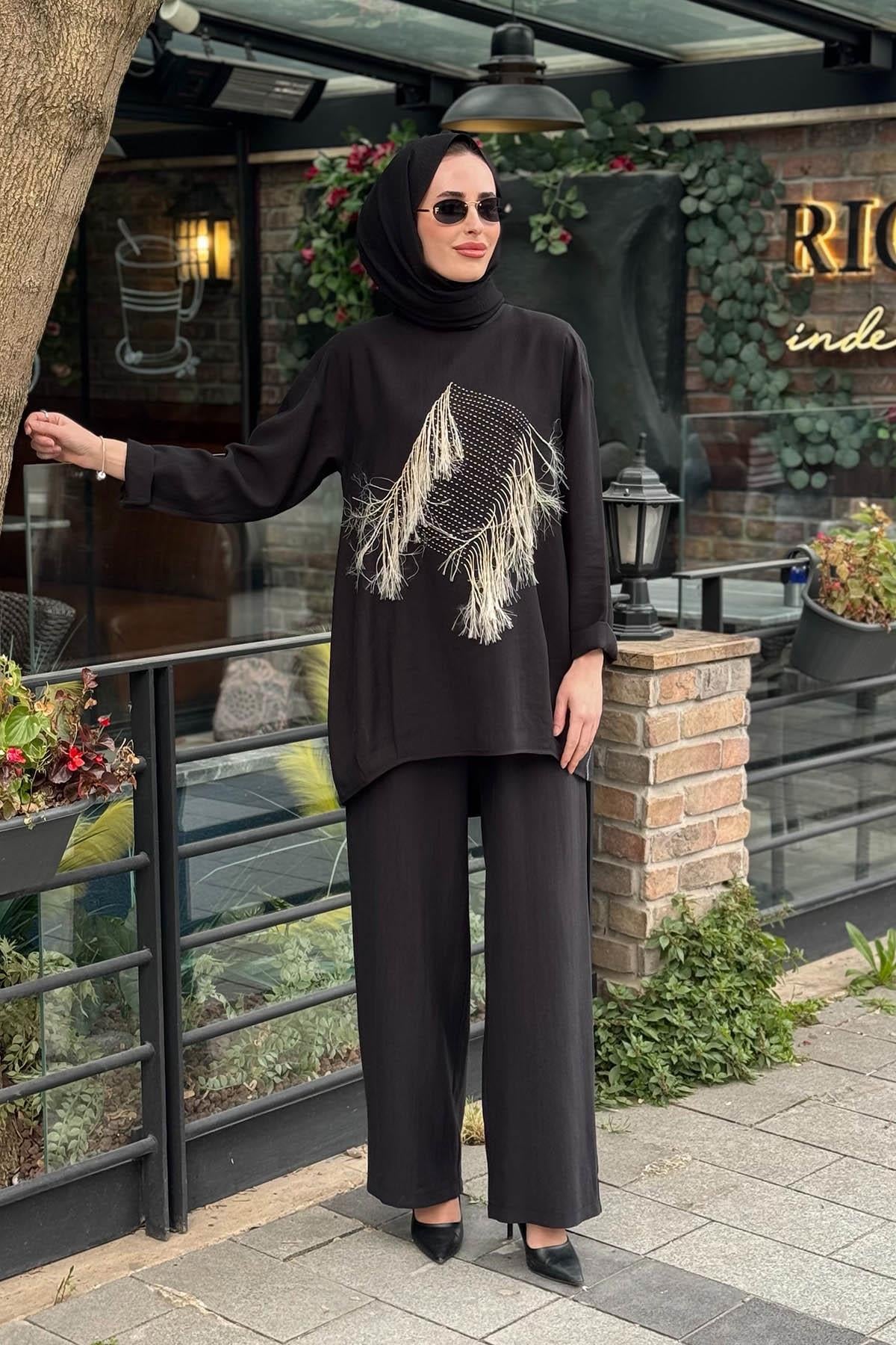 NAKİ & MASCARA Pantolonlu Takım 26MY2121 Siyah