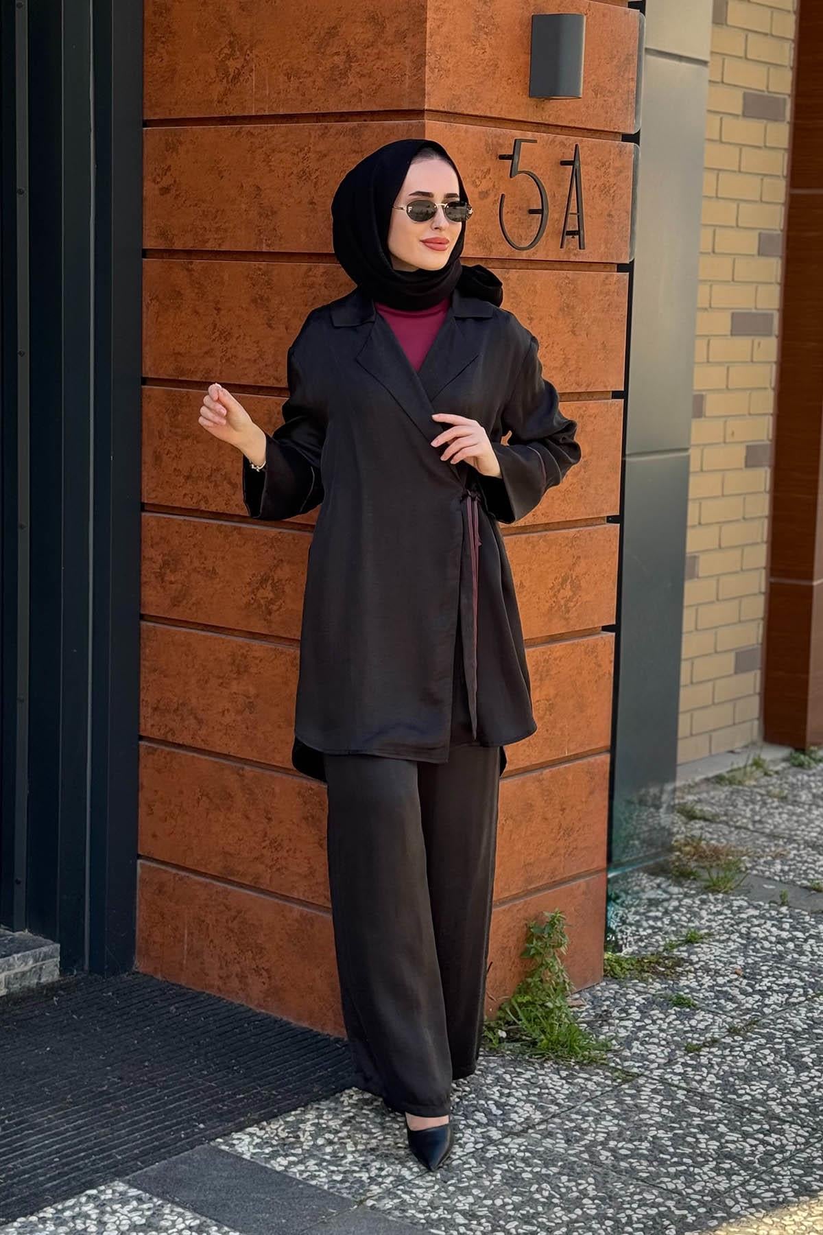 NAKİ & MASCARA Pantolonlu Takım 56MK1110 Siyah