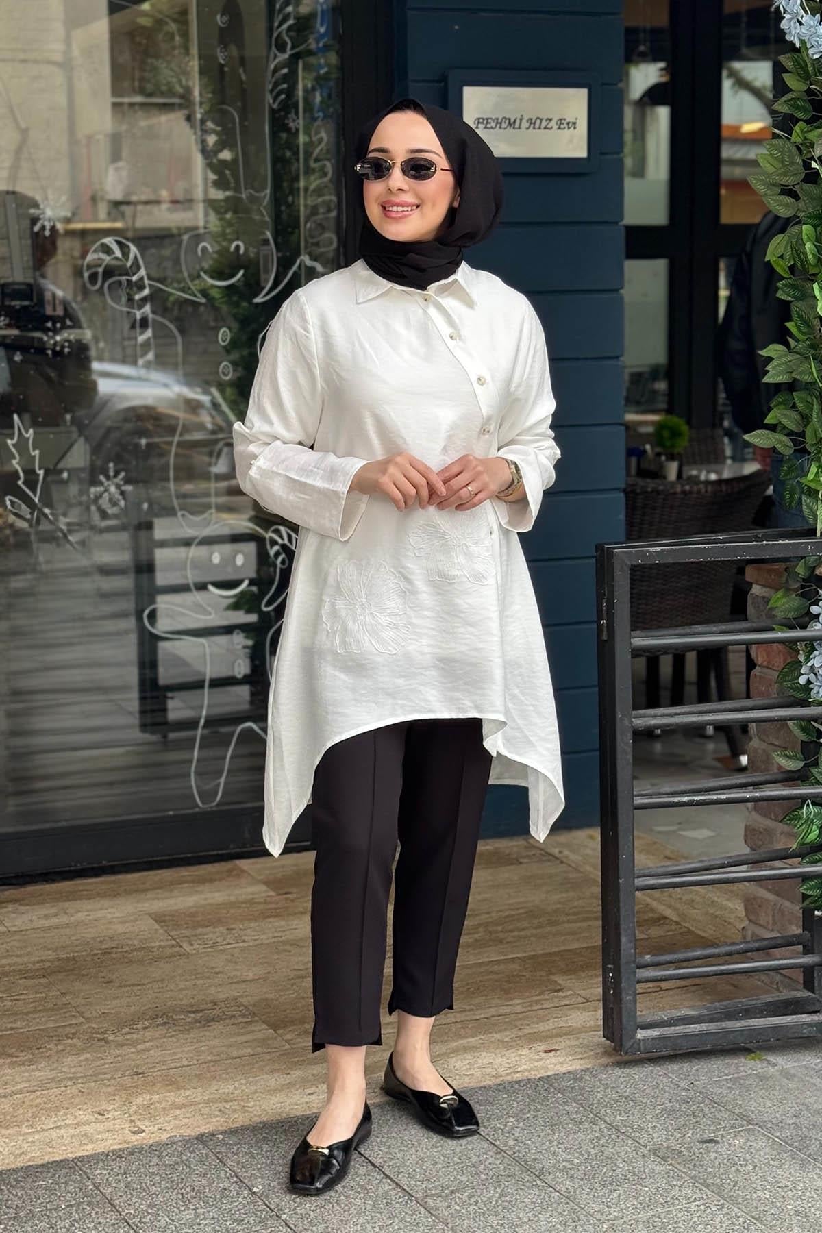 NAKİ & MASCARA Tunik 26MY2139 Beyaz