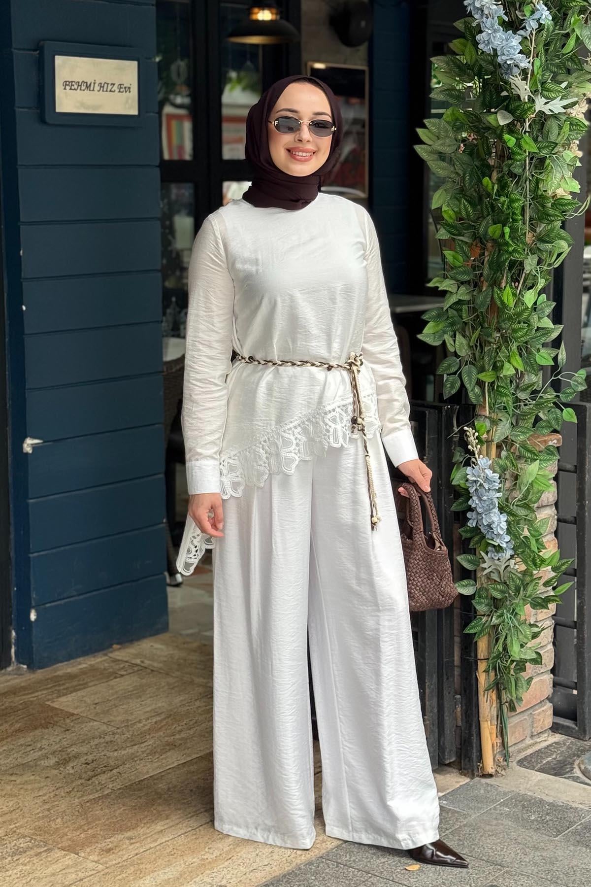 NAKİ & MASCARA Tunik 26MY2156 Ekru