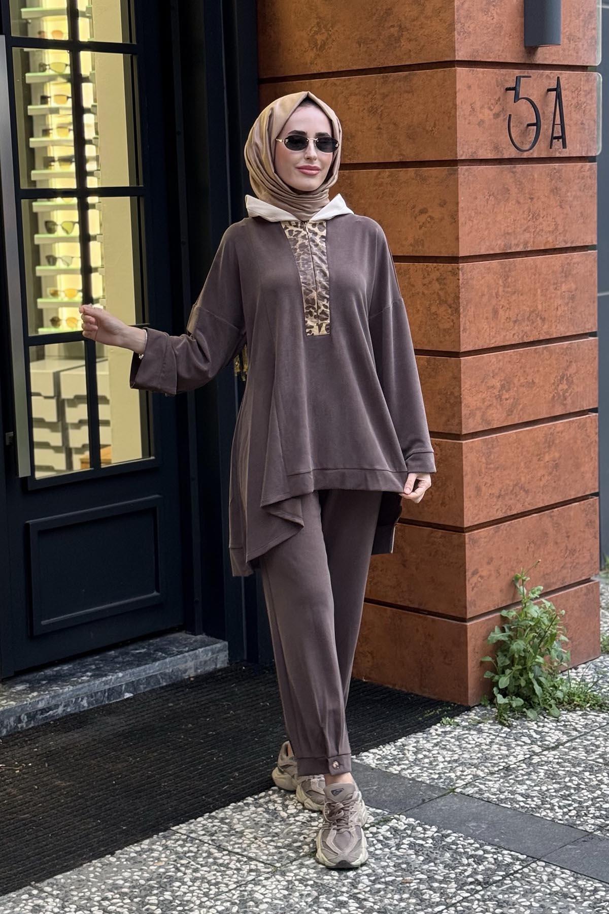 NAKİ & MASCARA Tunik 56MK2123 Kahve