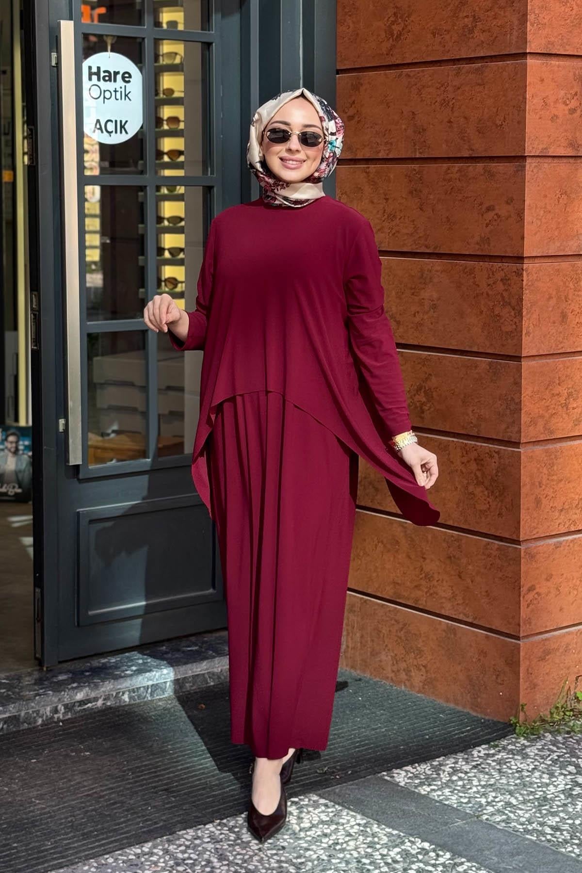 NOİ Elbise 86255 Bordo