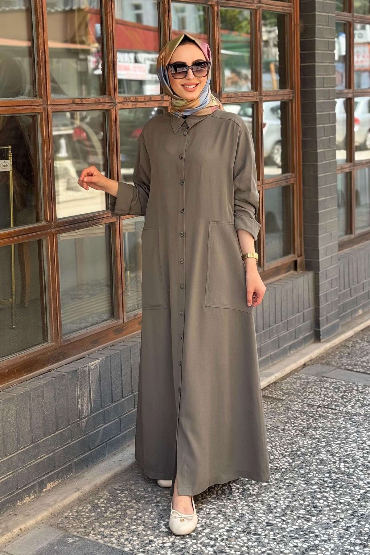 Nurcan Çetin Elbise 25150 Haki