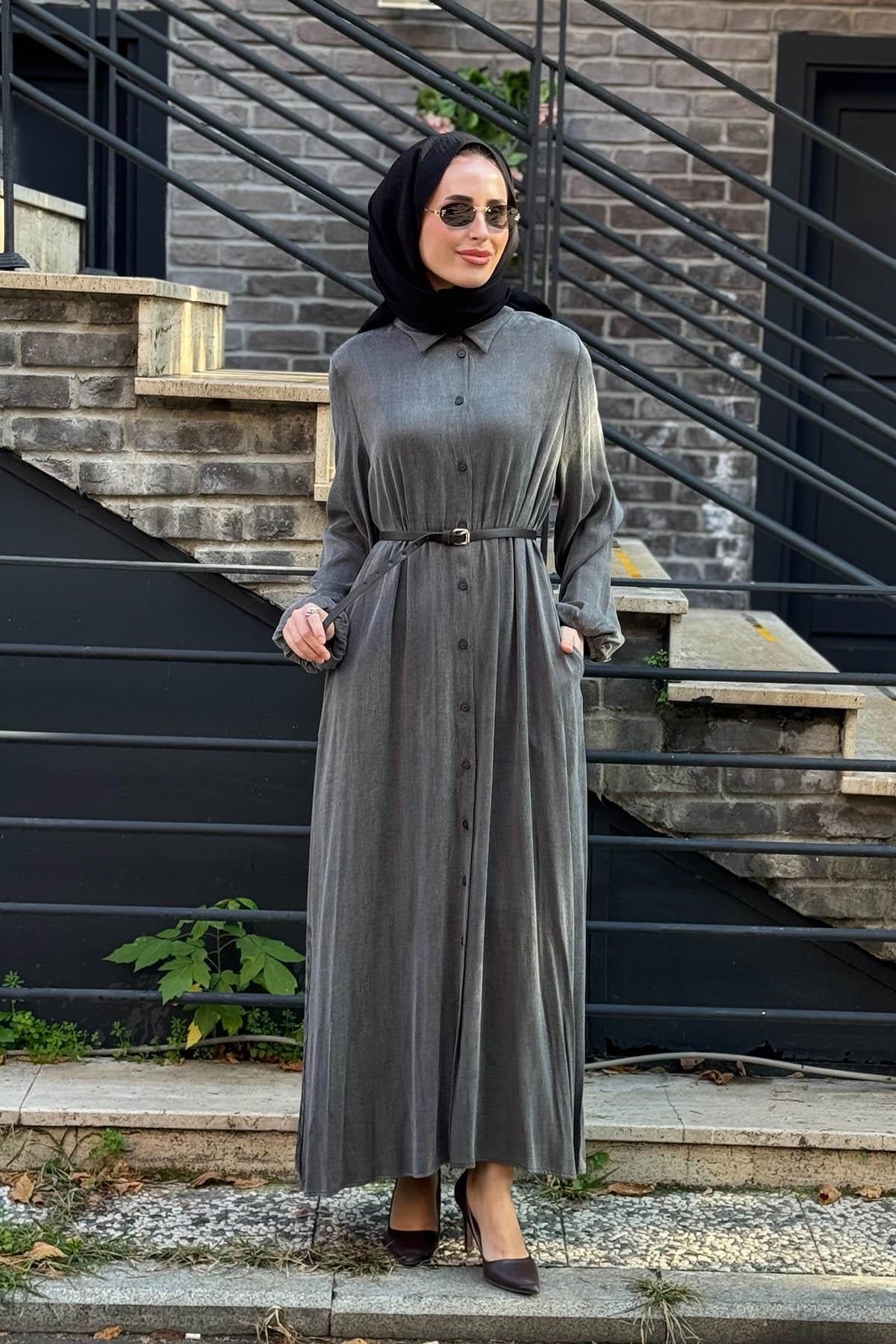 Nurcan Çetin Elbise 25153 Antrasit