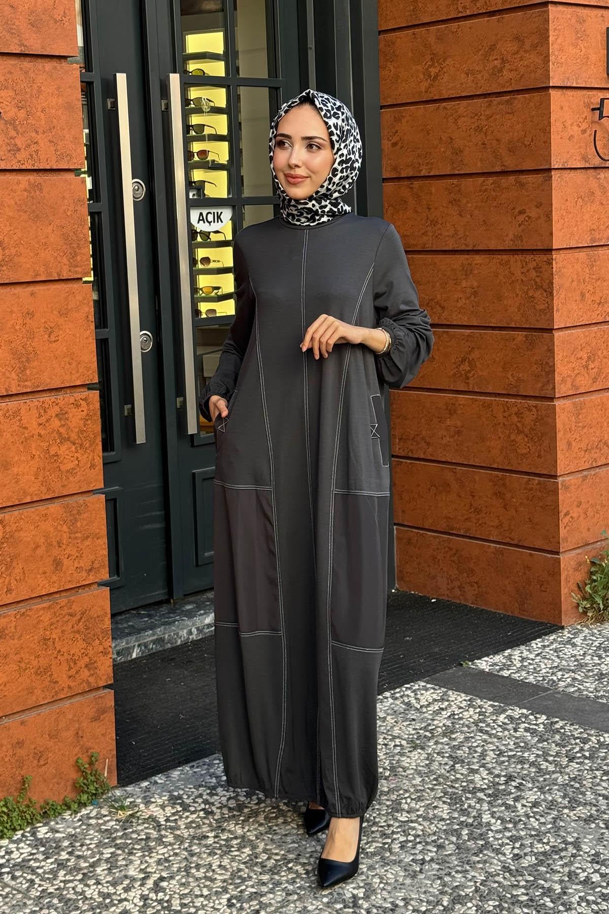Nurcan Çetin Elbise 25178 Antrasit