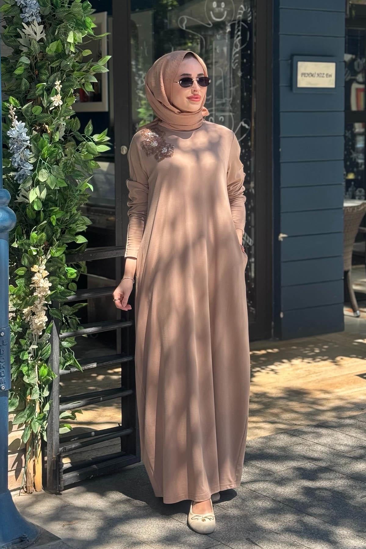 Nurcan Çetin Elbise 26126 Bej