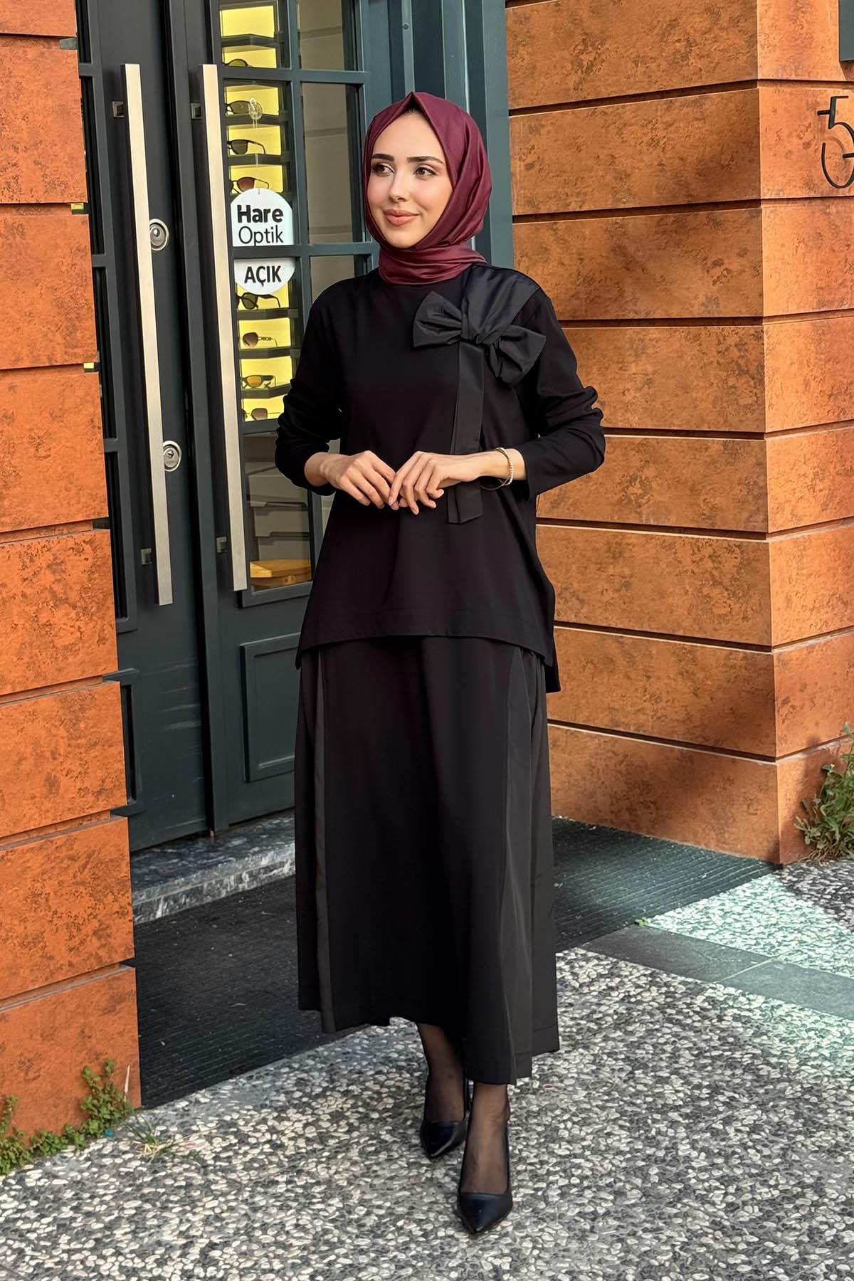 Nurcan Çetin Etekli Takım 25534 Siyah