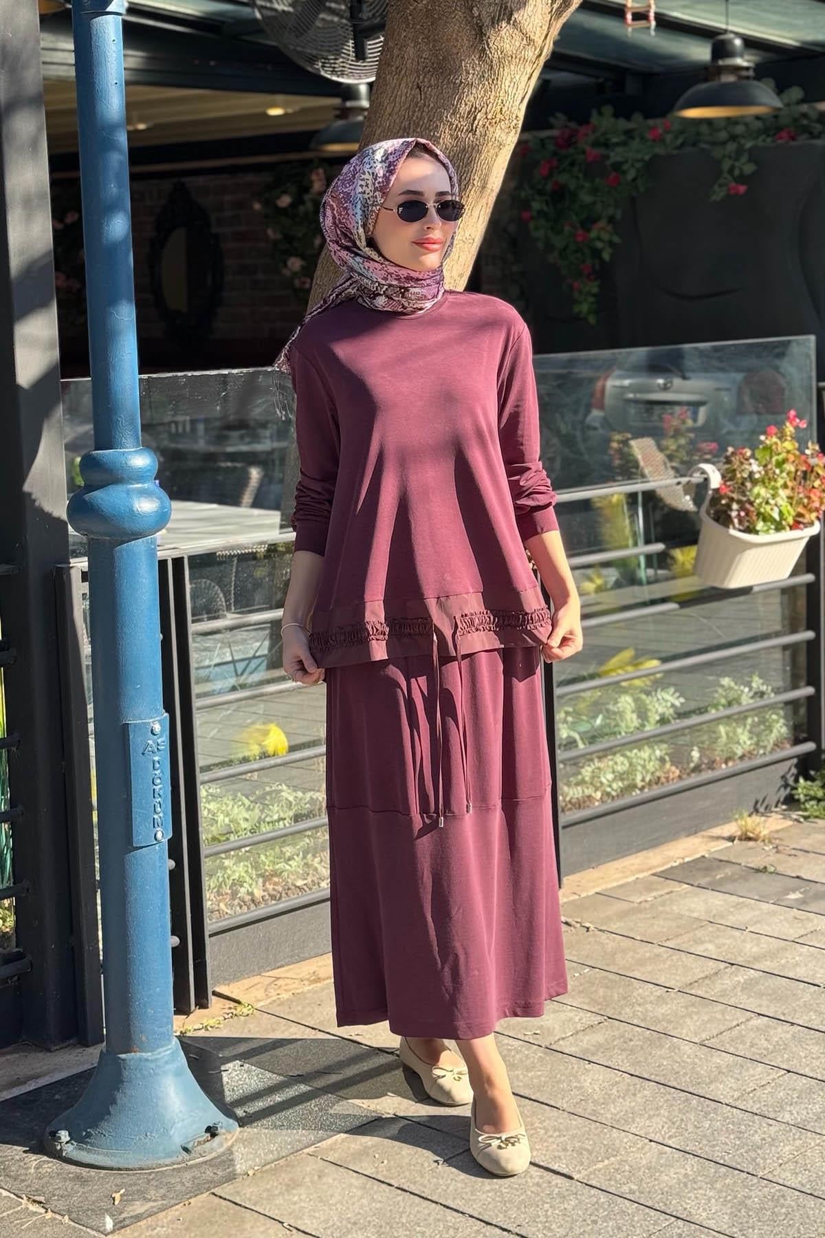 Nurcan Çetin Etekli Takım 26439 Mürdüm