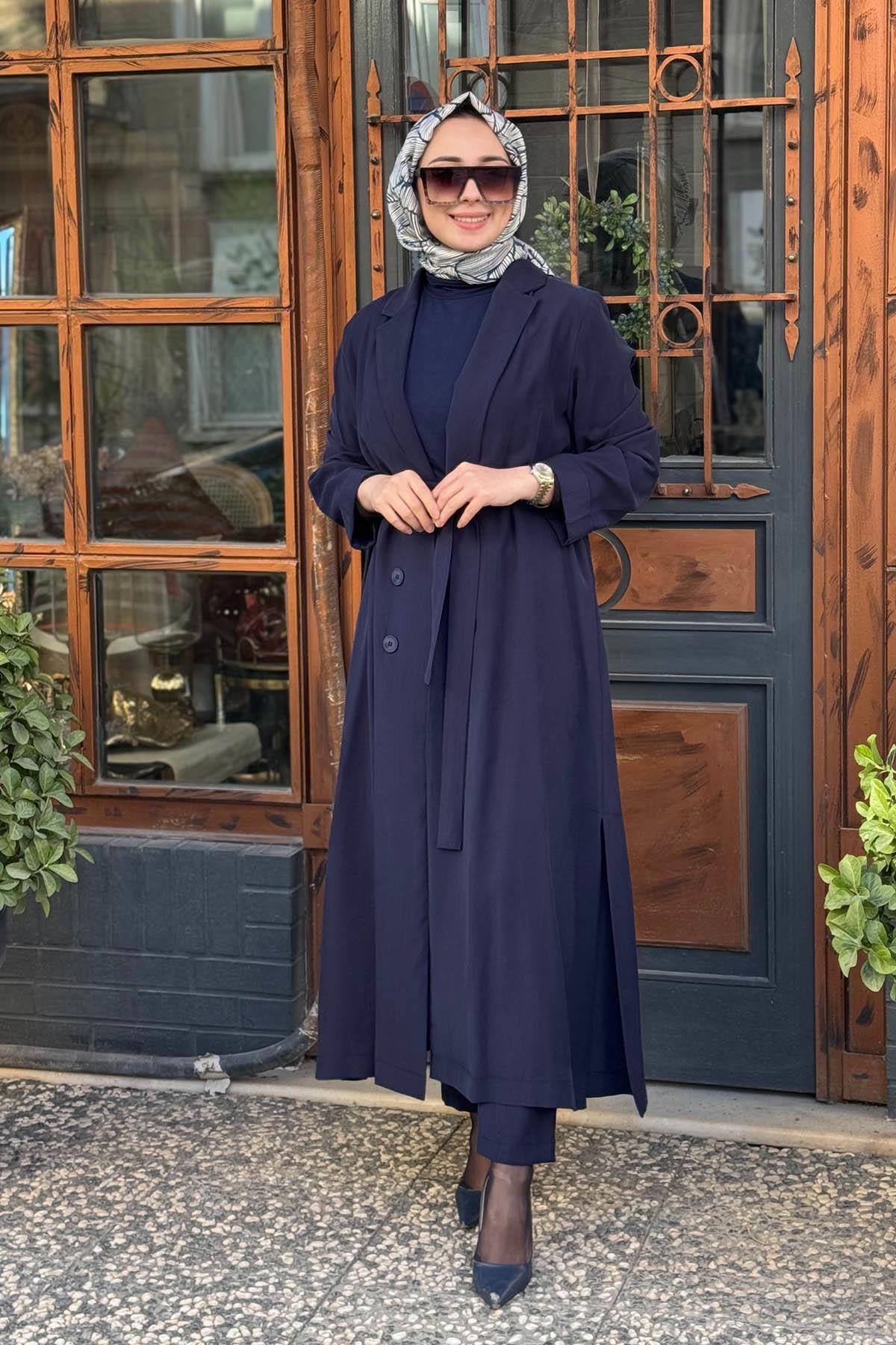 Nurcan Çetin Pantolonlu Takım 25421 Lacivert