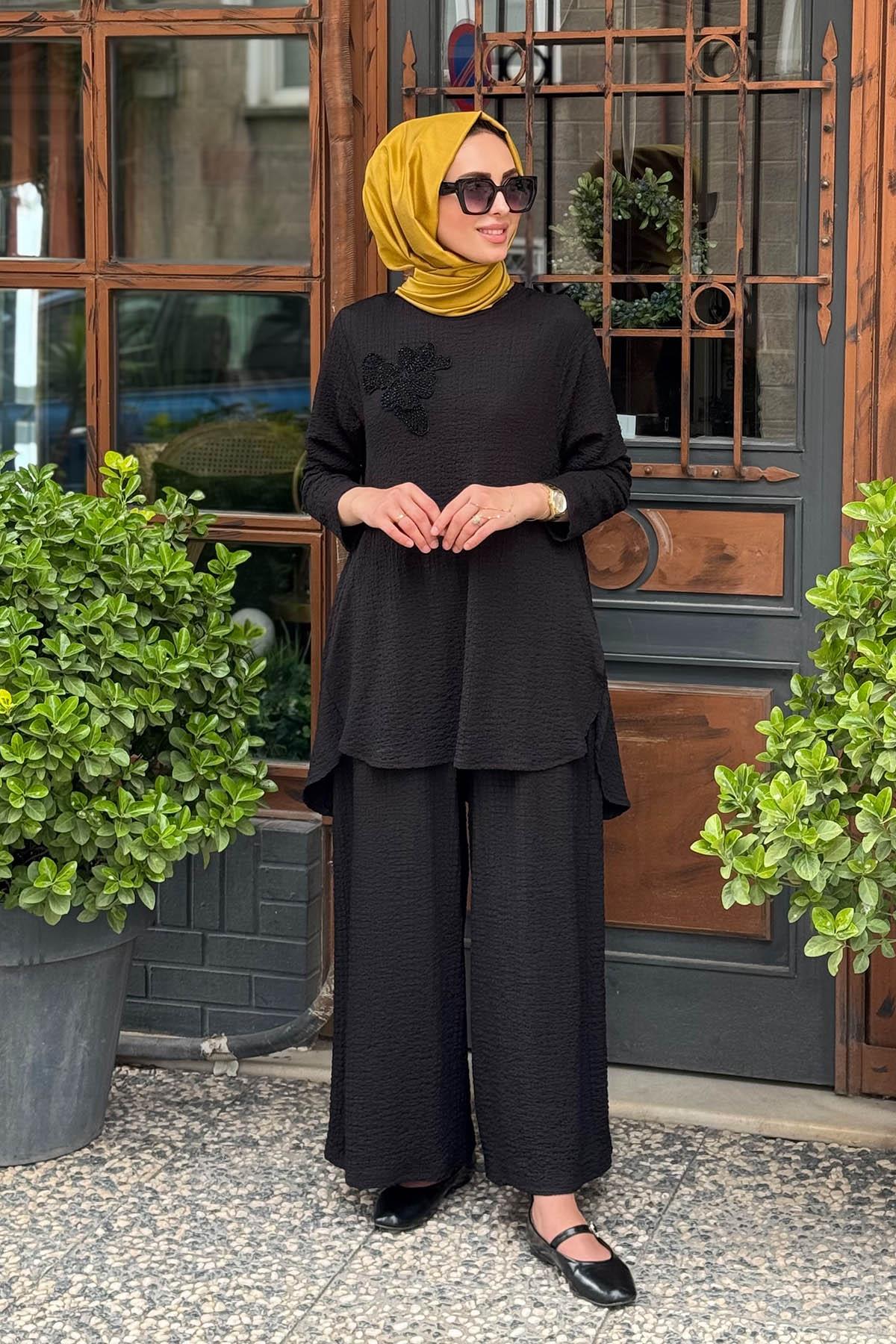 Nurcan Çetin Pantolonlu Takım 25428 Siyah
