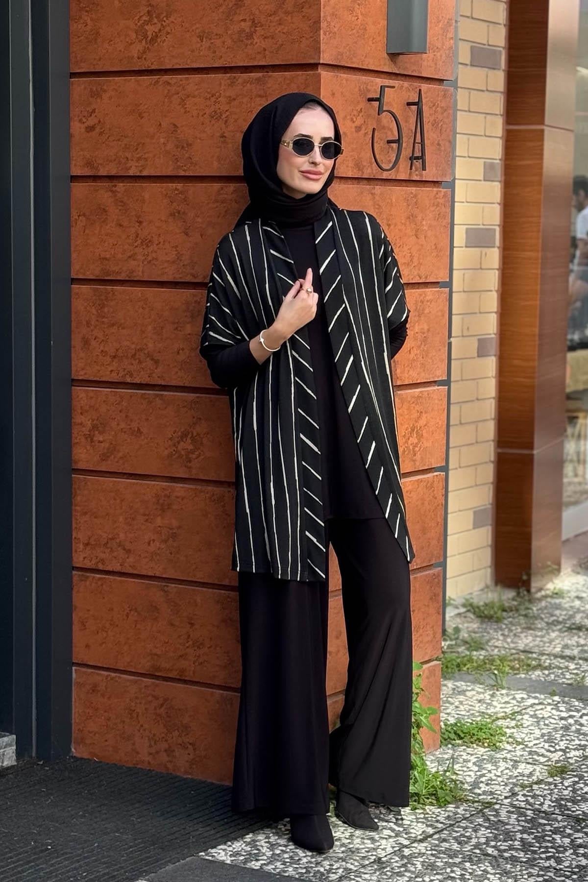 Nurcan Çetin Pantolonlu Takım 25624 Siyah